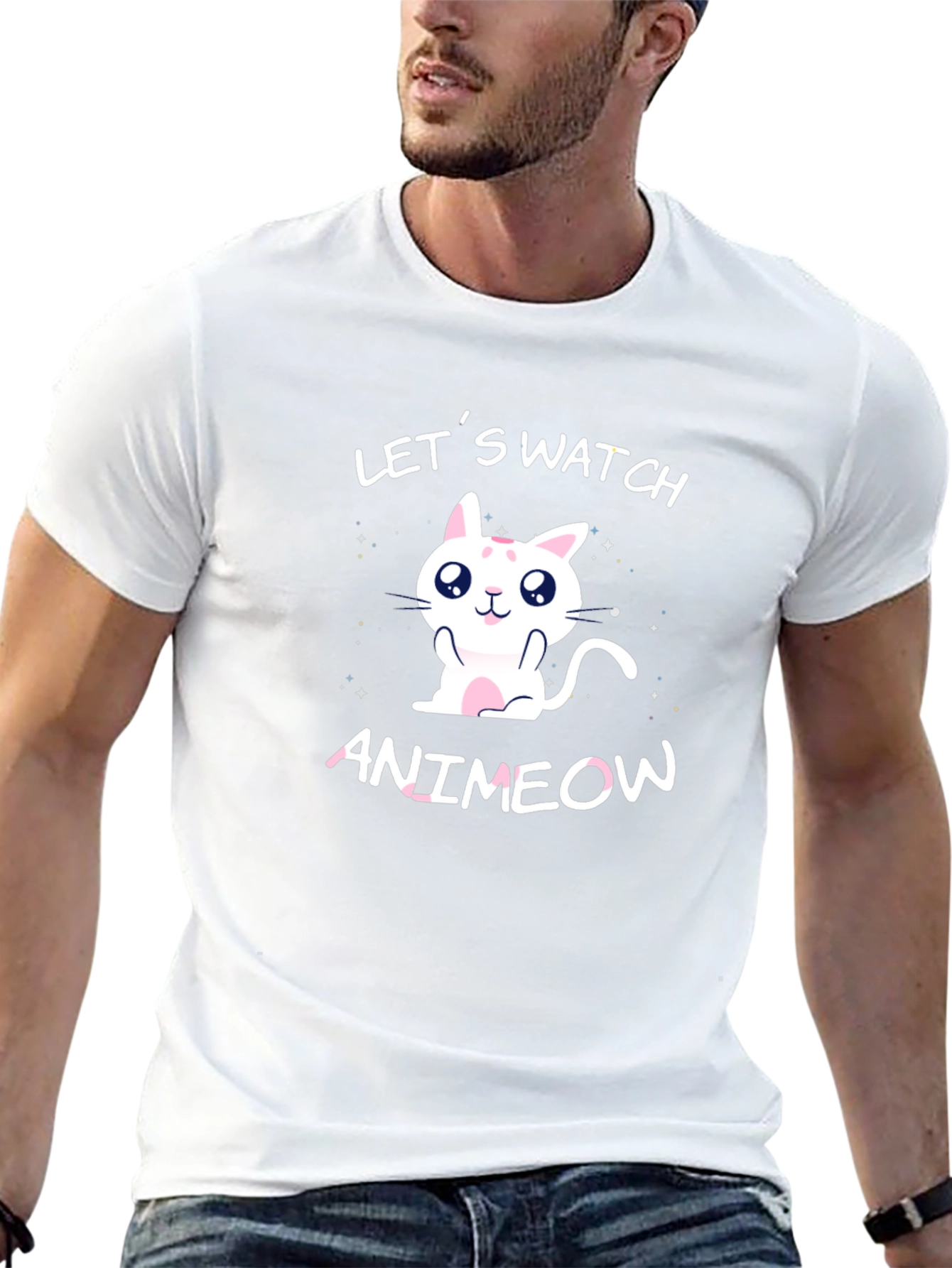 Animeow Cat Lover T-Shirt - Lets Watch Anime