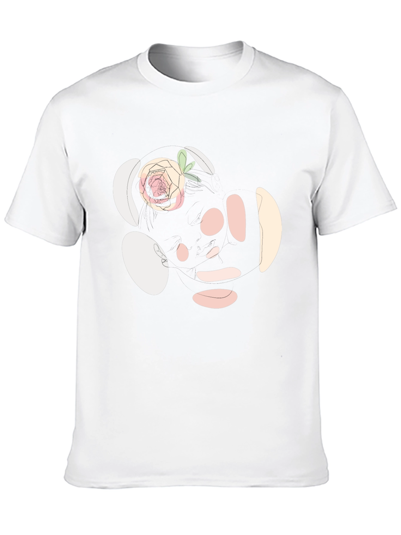 Abstract Rose Print Black T-Shirt