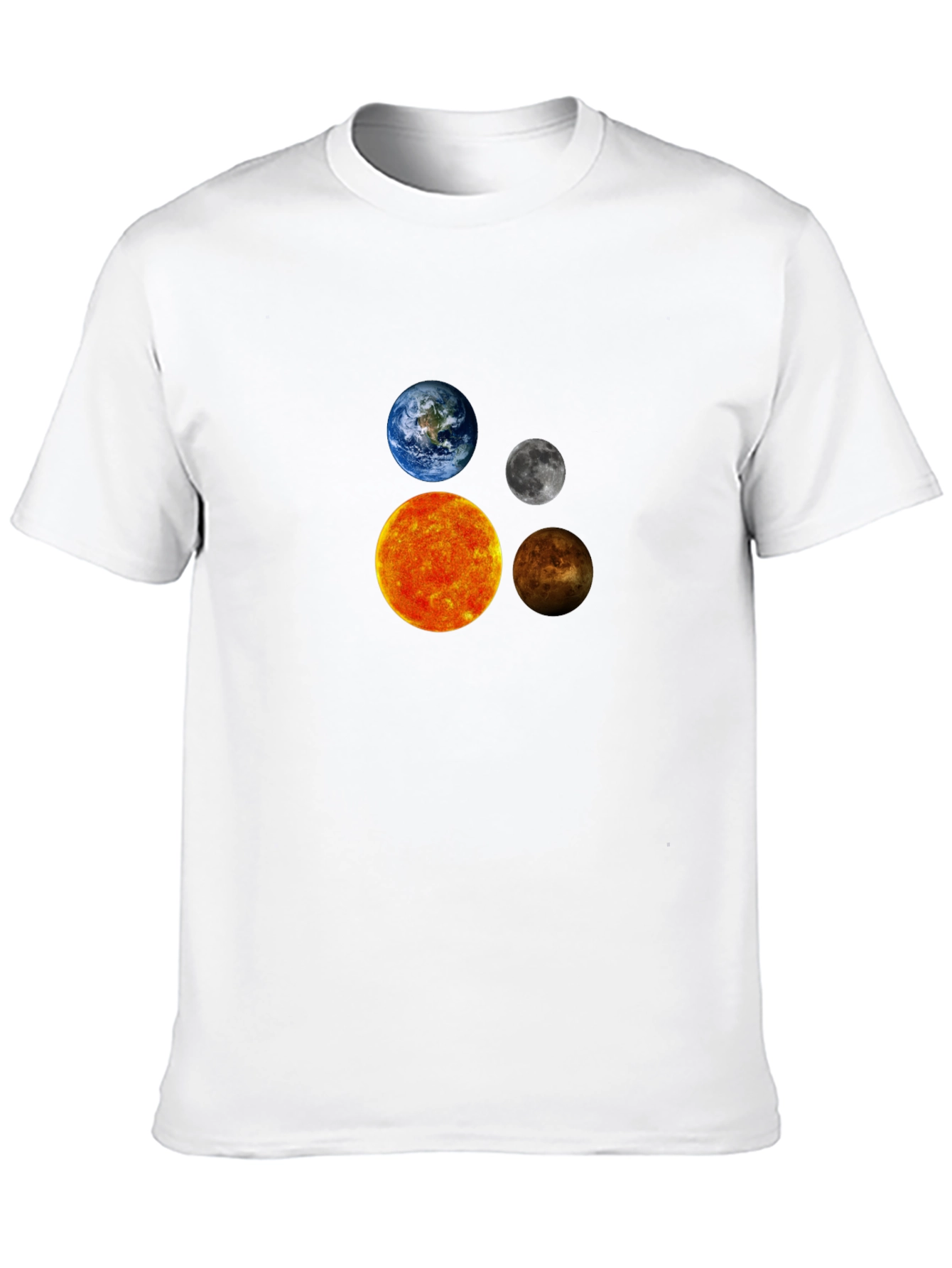 Solar System Planets Graphic Black T-Shirt