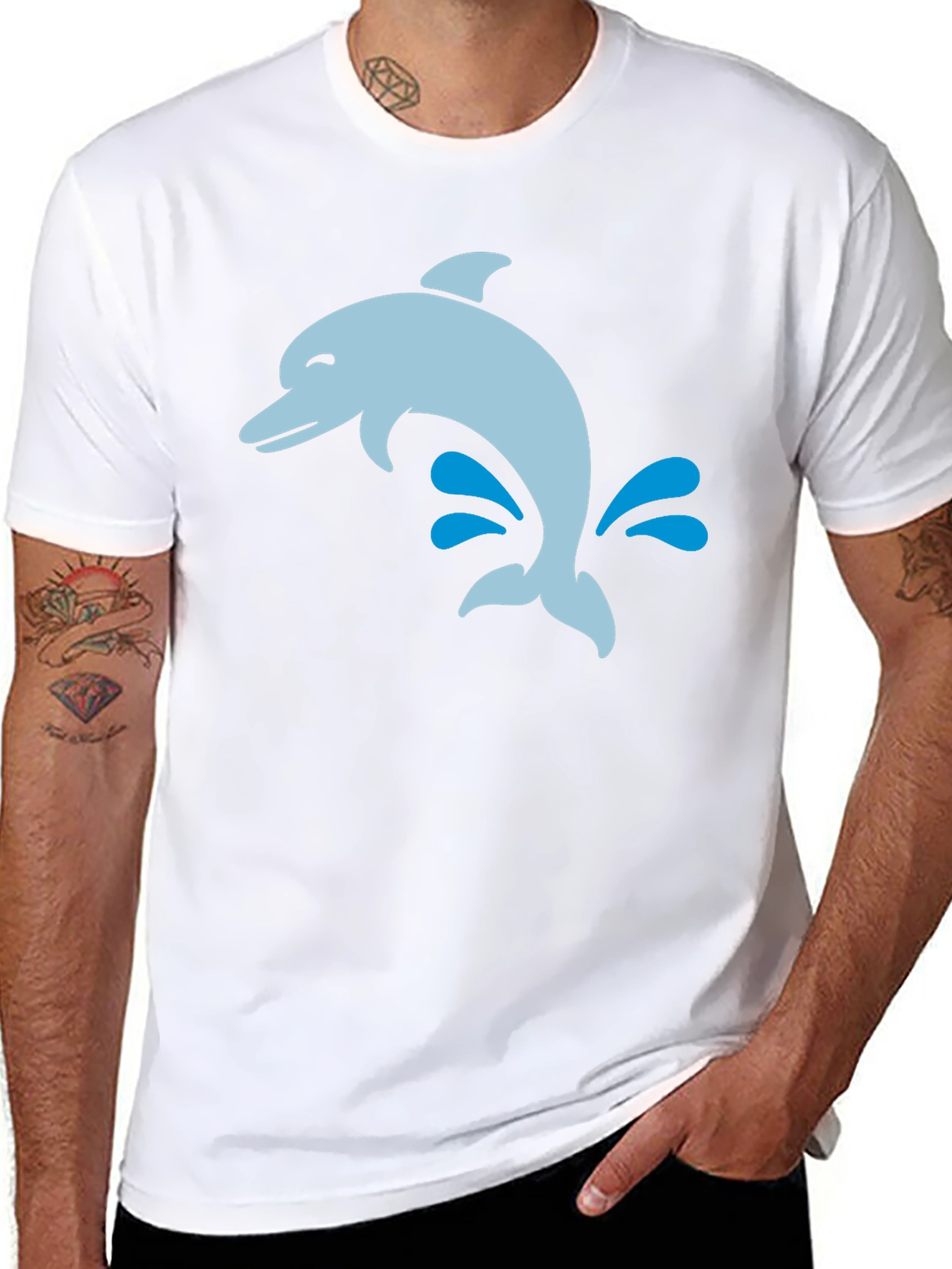 Dolphin Splash Black T-Shirt