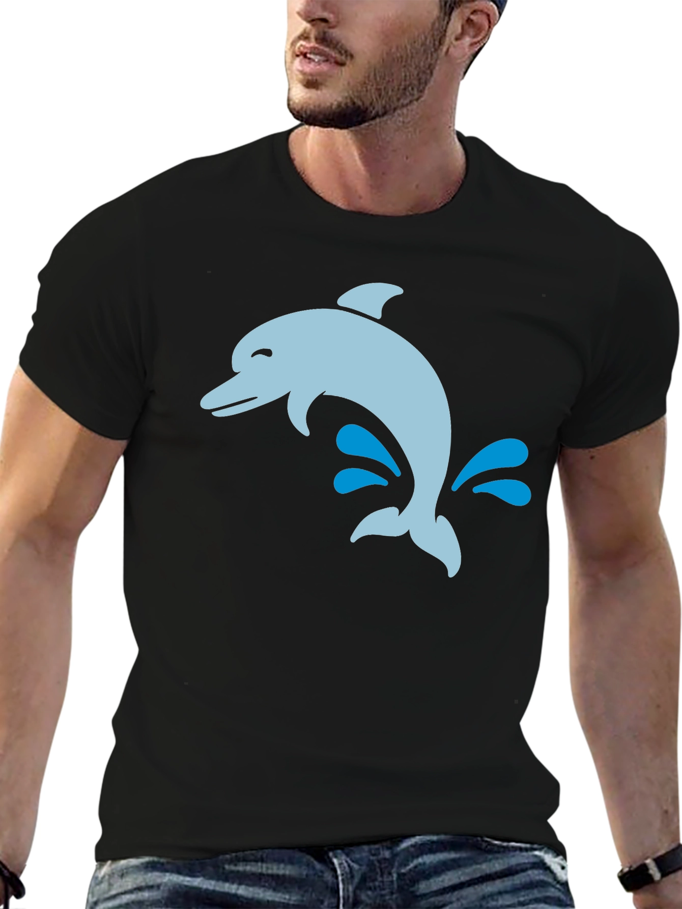 Dolphin Splash Black T-Shirt