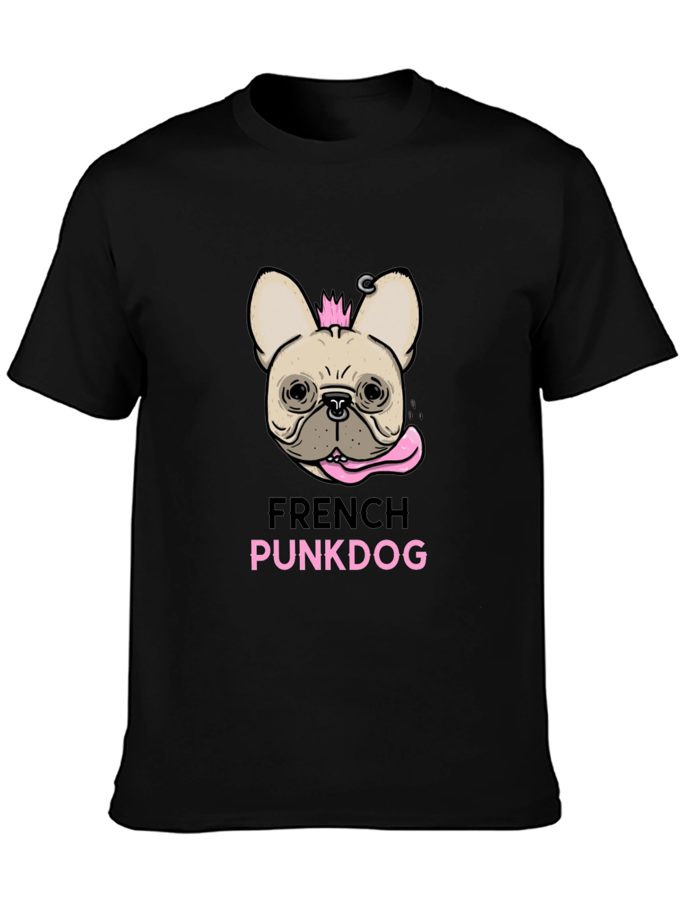 French Punkdog T-Shirt - Black Graphic Tee