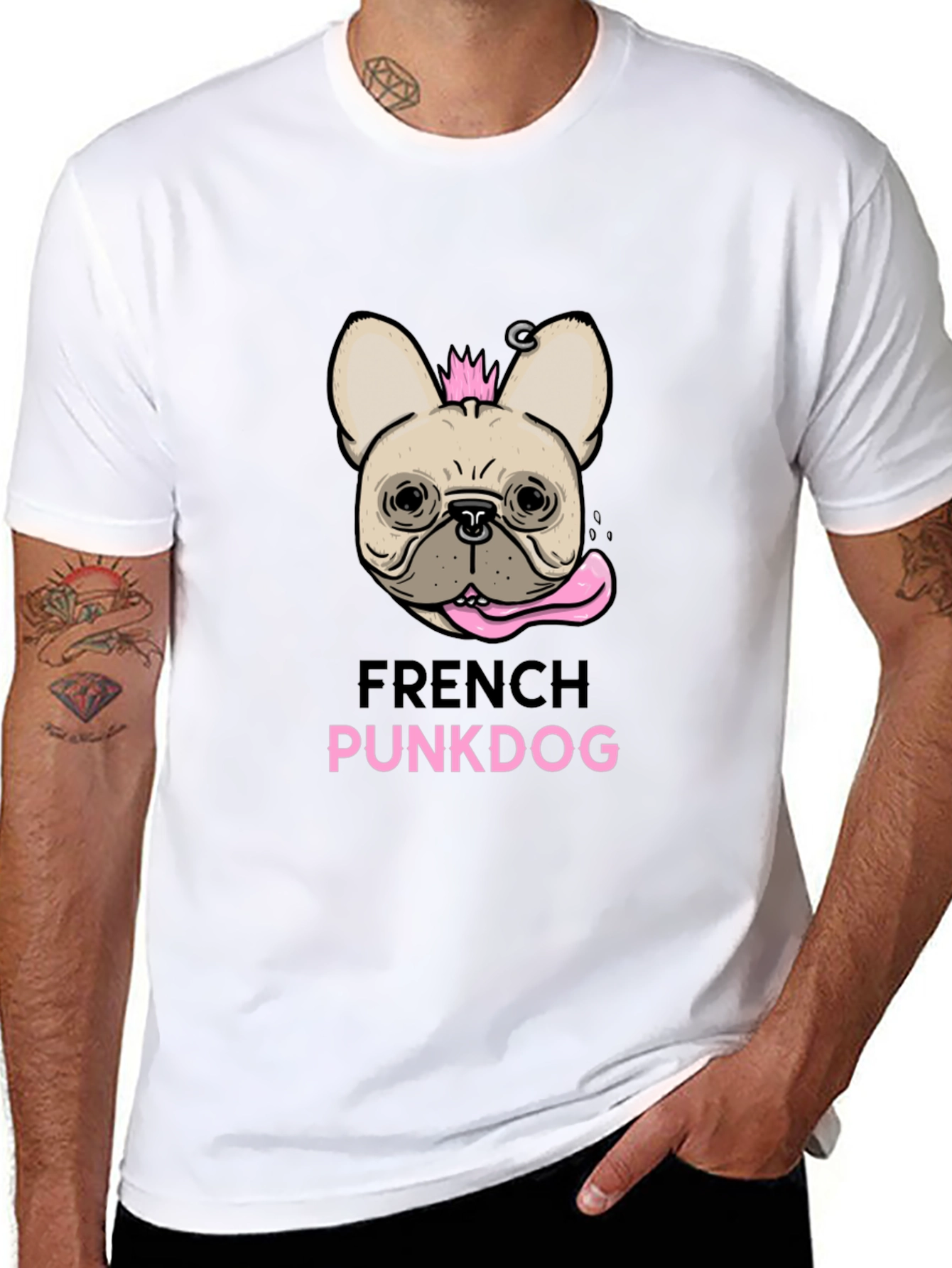French Punkdog T-Shirt - Black Graphic Tee