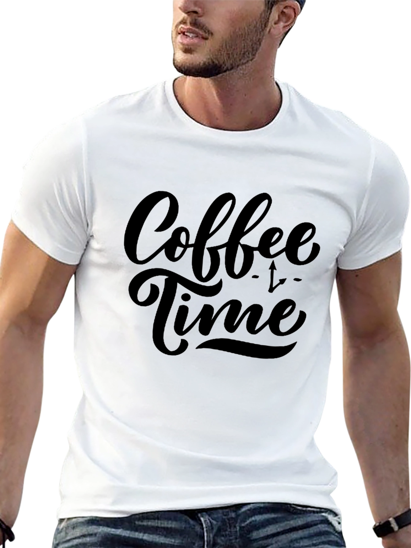 Coffee Time Black Cotton Graphic Tee