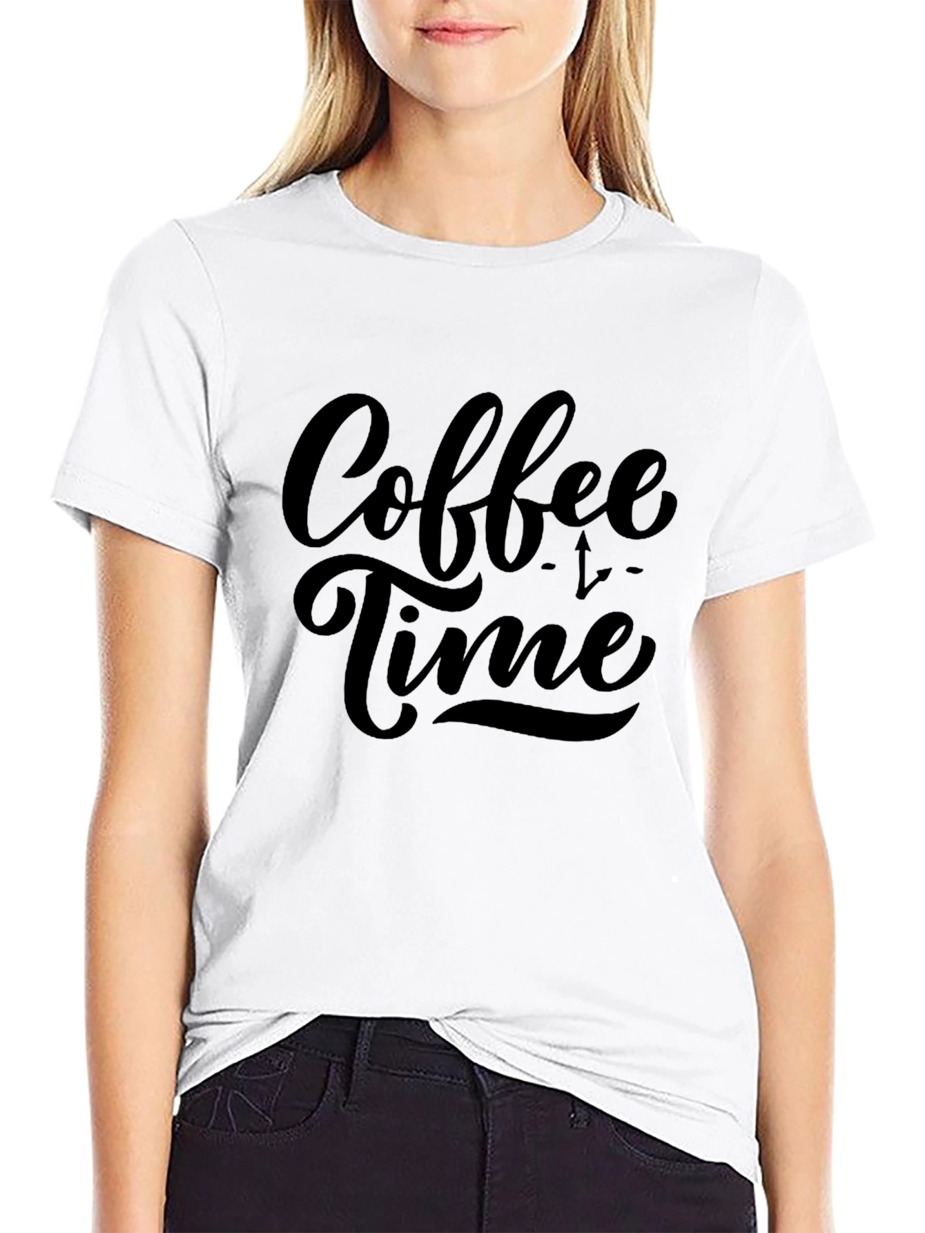Coffee Time Black Cotton Graphic Tee