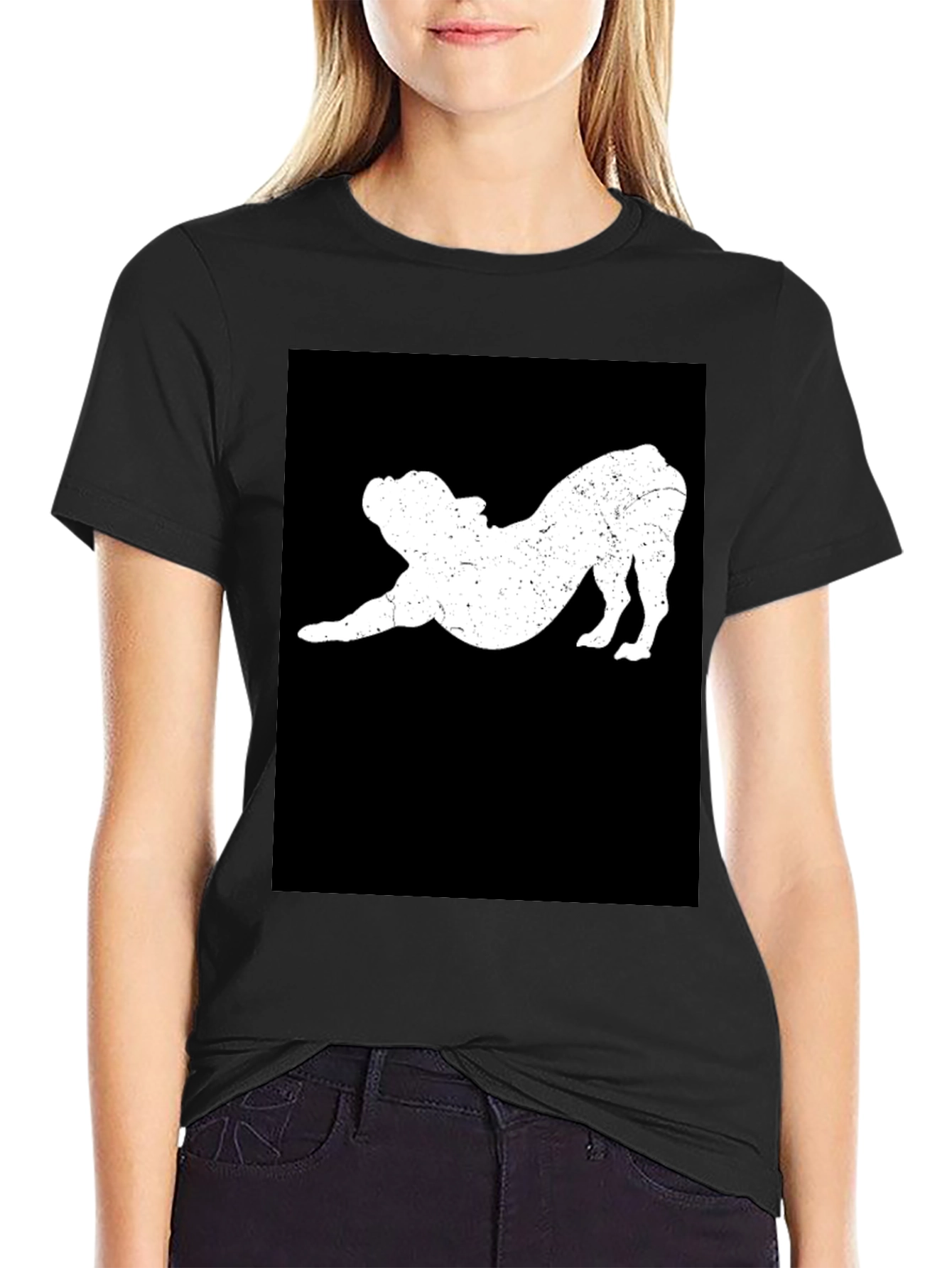 Bulldog Stretch Black T-Shirt - Comfort Fit