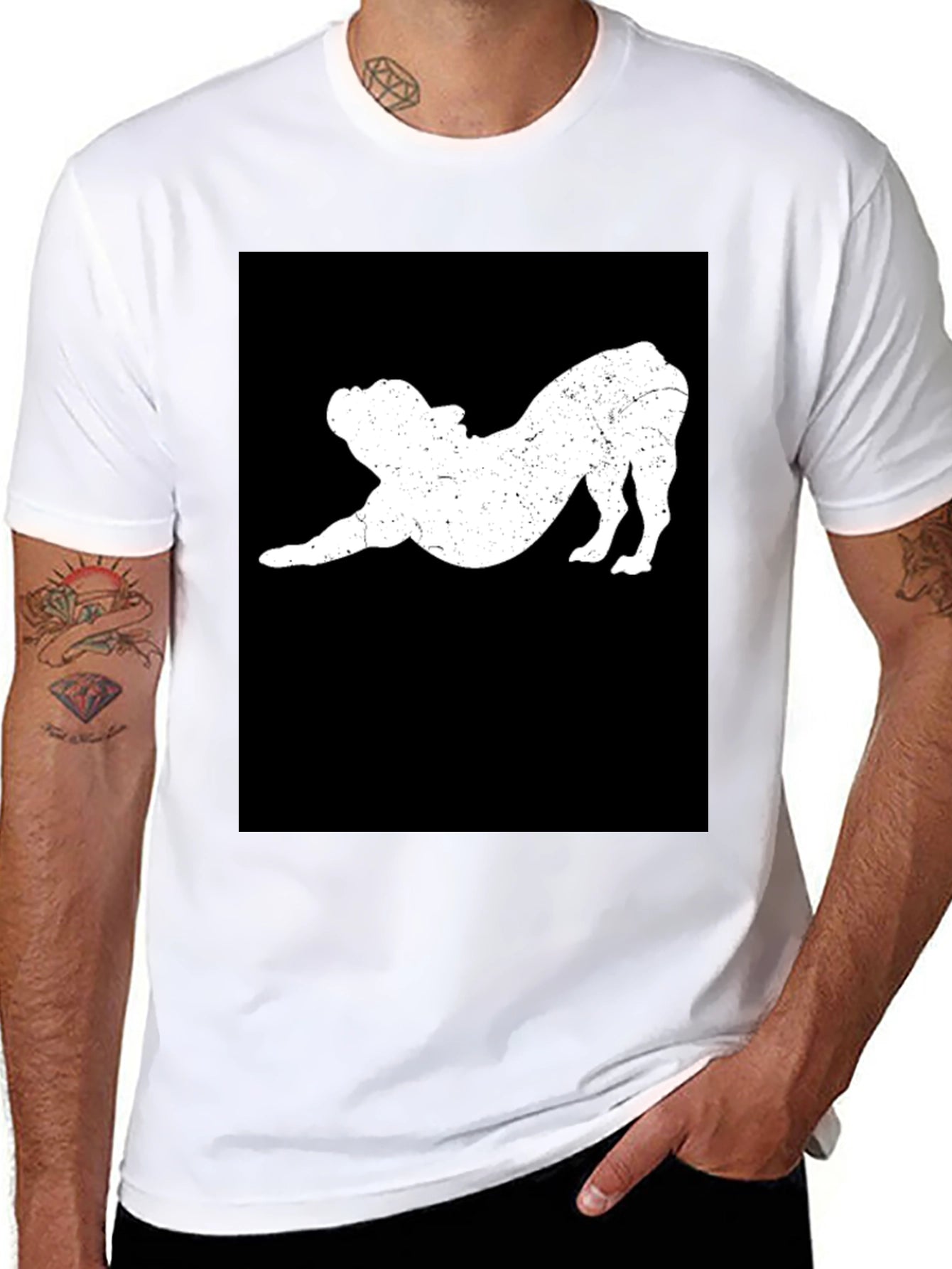 Bulldog Stretch Black T-Shirt - Comfort Fit