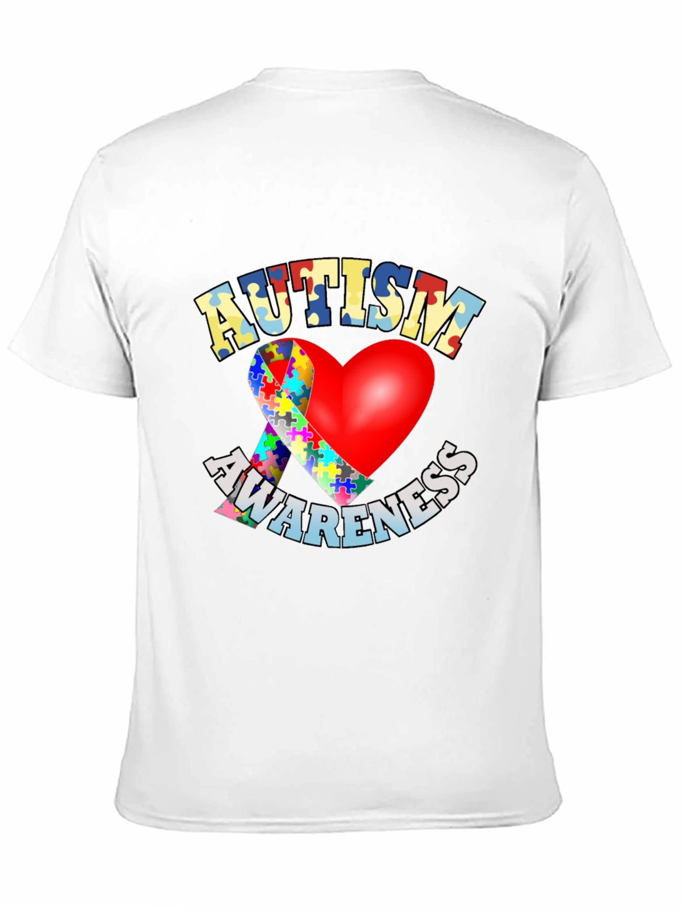 Autism Awareness T-Shirt - Puzzle Heart Design