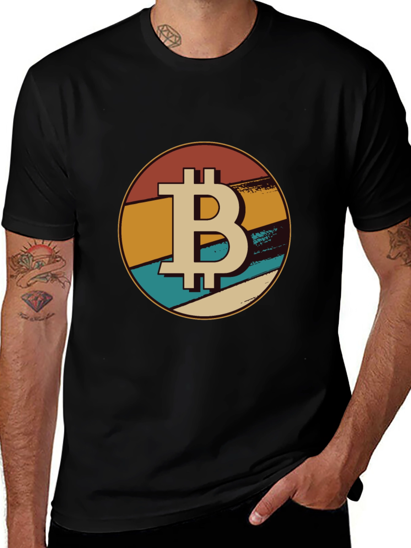 Bitcoin Retro Graphic Tee - Black Crypto T-Shirt