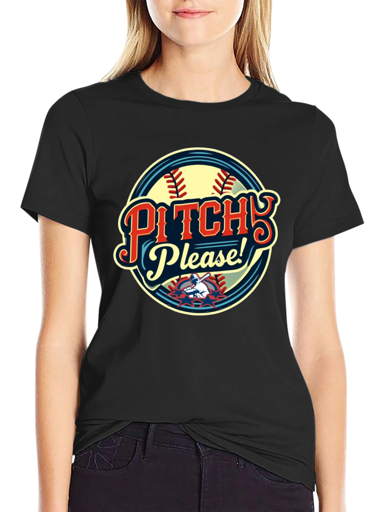 Pitch Please Baseball Graphic T-Shirt