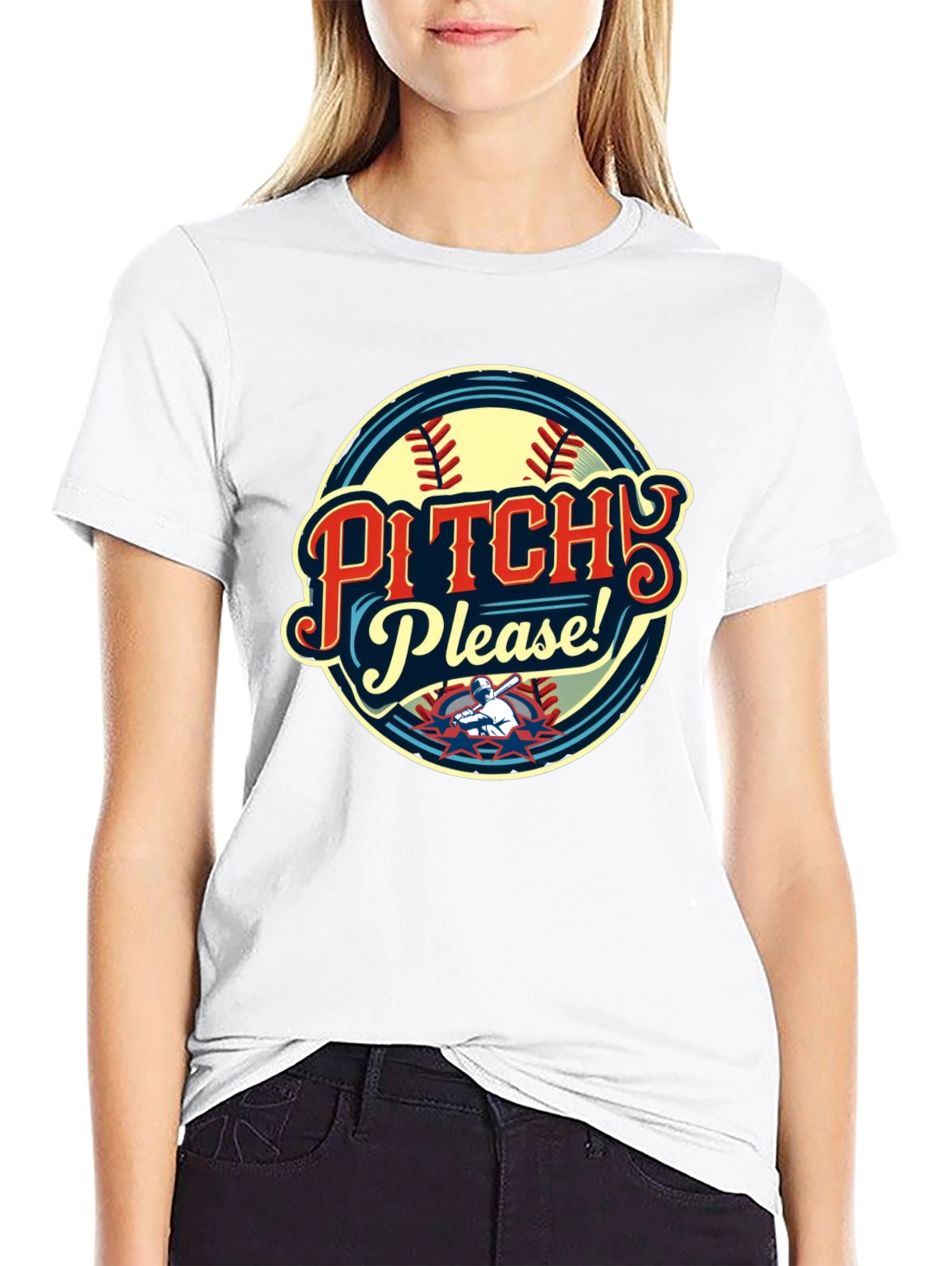 Pitch Please Baseball Graphic T-Shirt