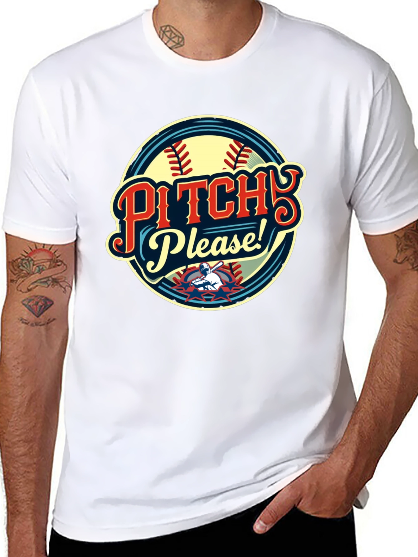 Pitch Please Baseball Graphic T-Shirt