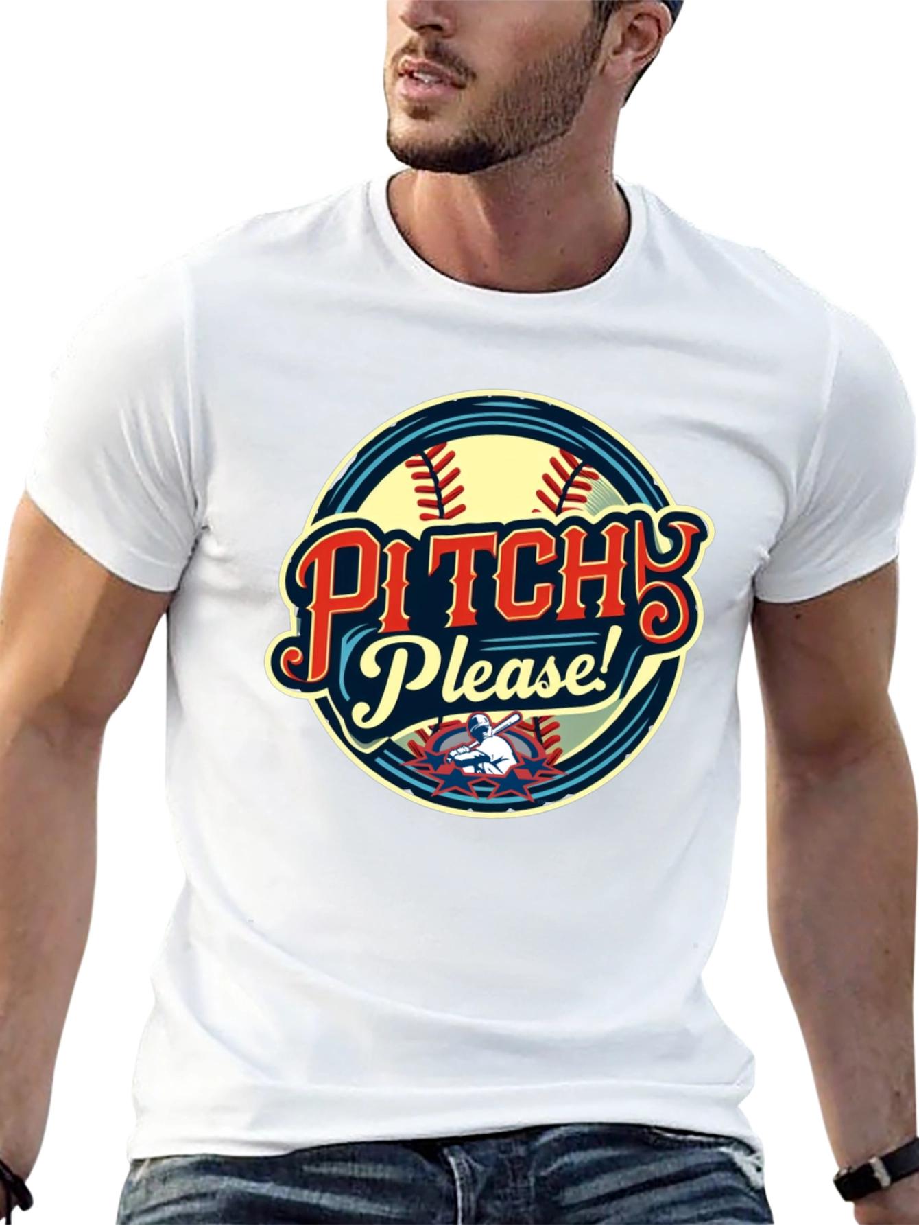 Pitch Please Baseball Graphic T-Shirt