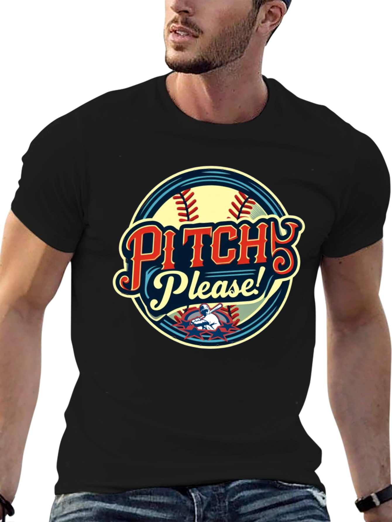 Pitch Please Baseball Graphic T-Shirt