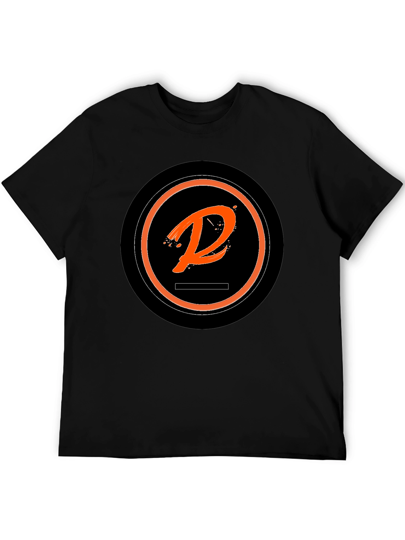 Cool Black T-Shirt with Orange Initial Logo