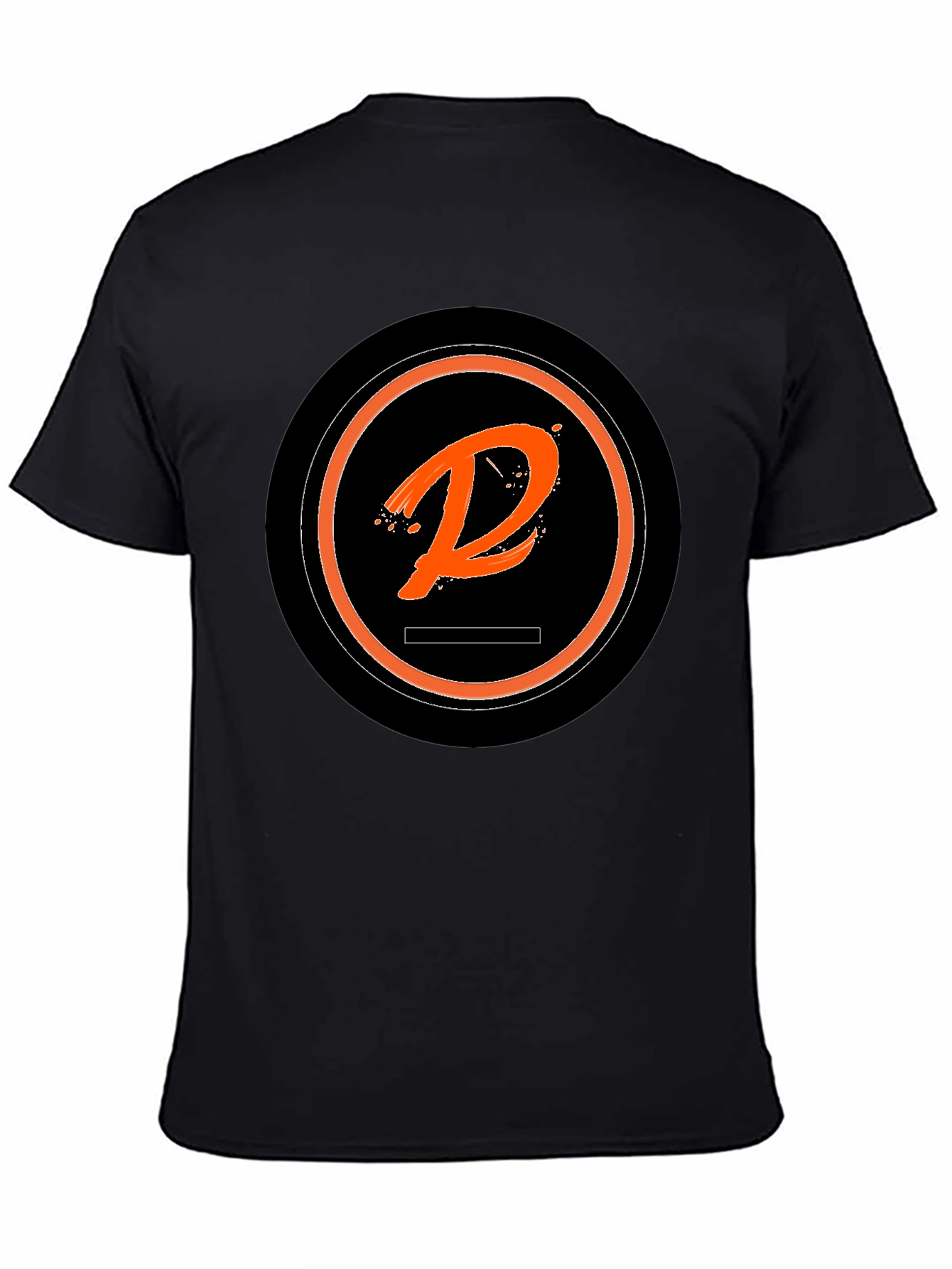 Cool Black T-Shirt with Orange Initial Logo
