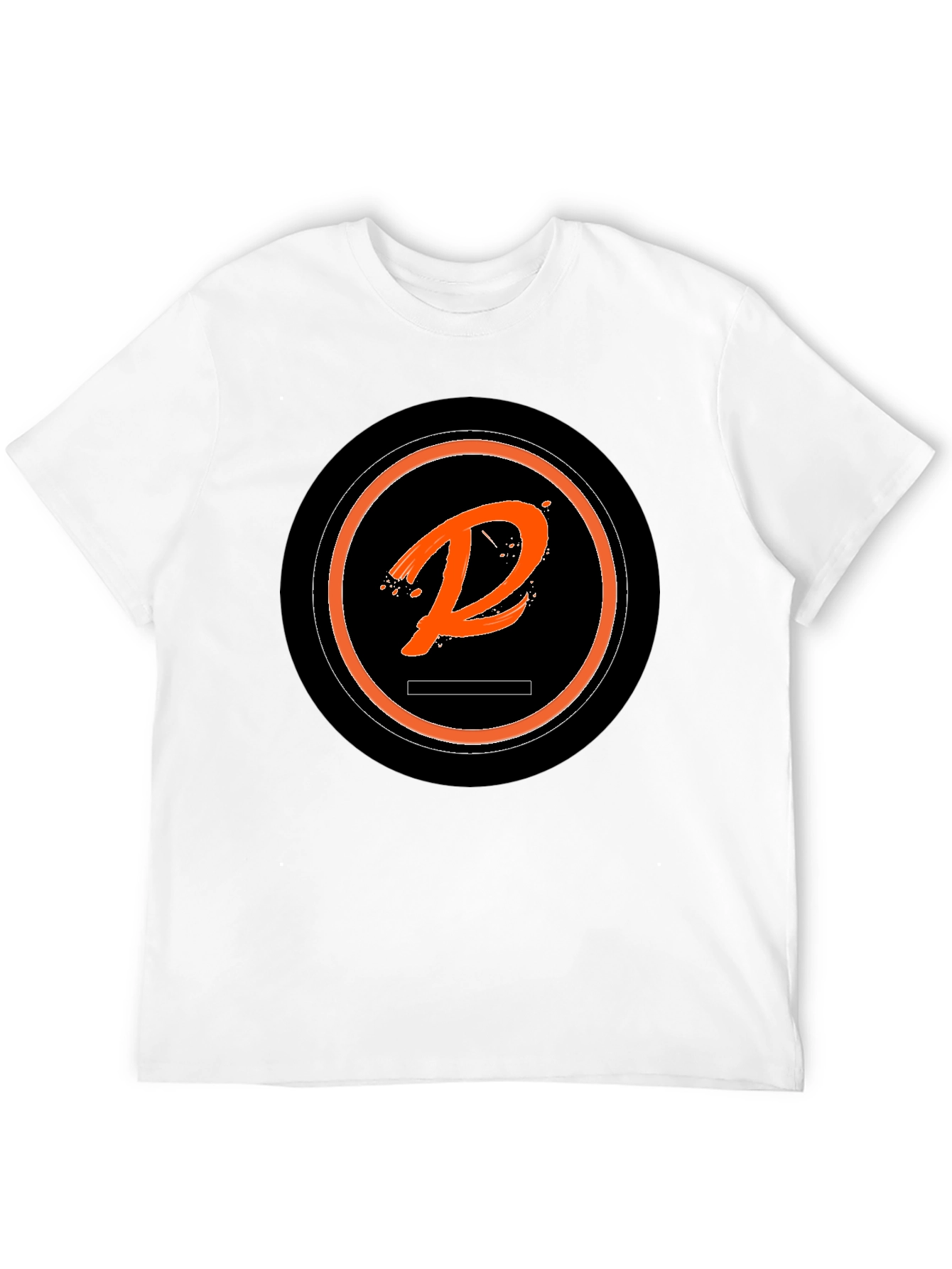 Cool Black T-Shirt with Orange Initial Logo