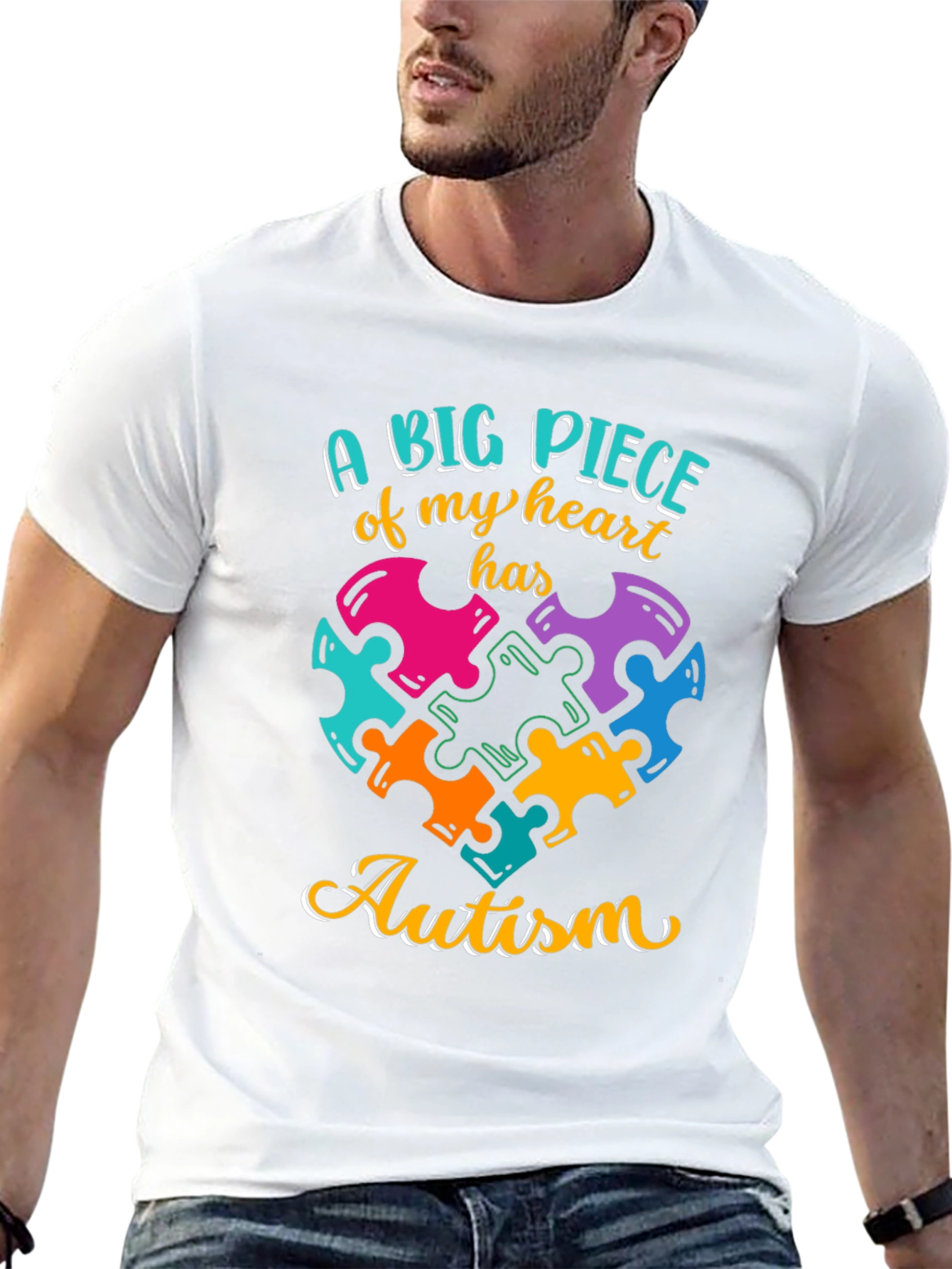 Autism Awareness Heart Puzzle T-Shirt