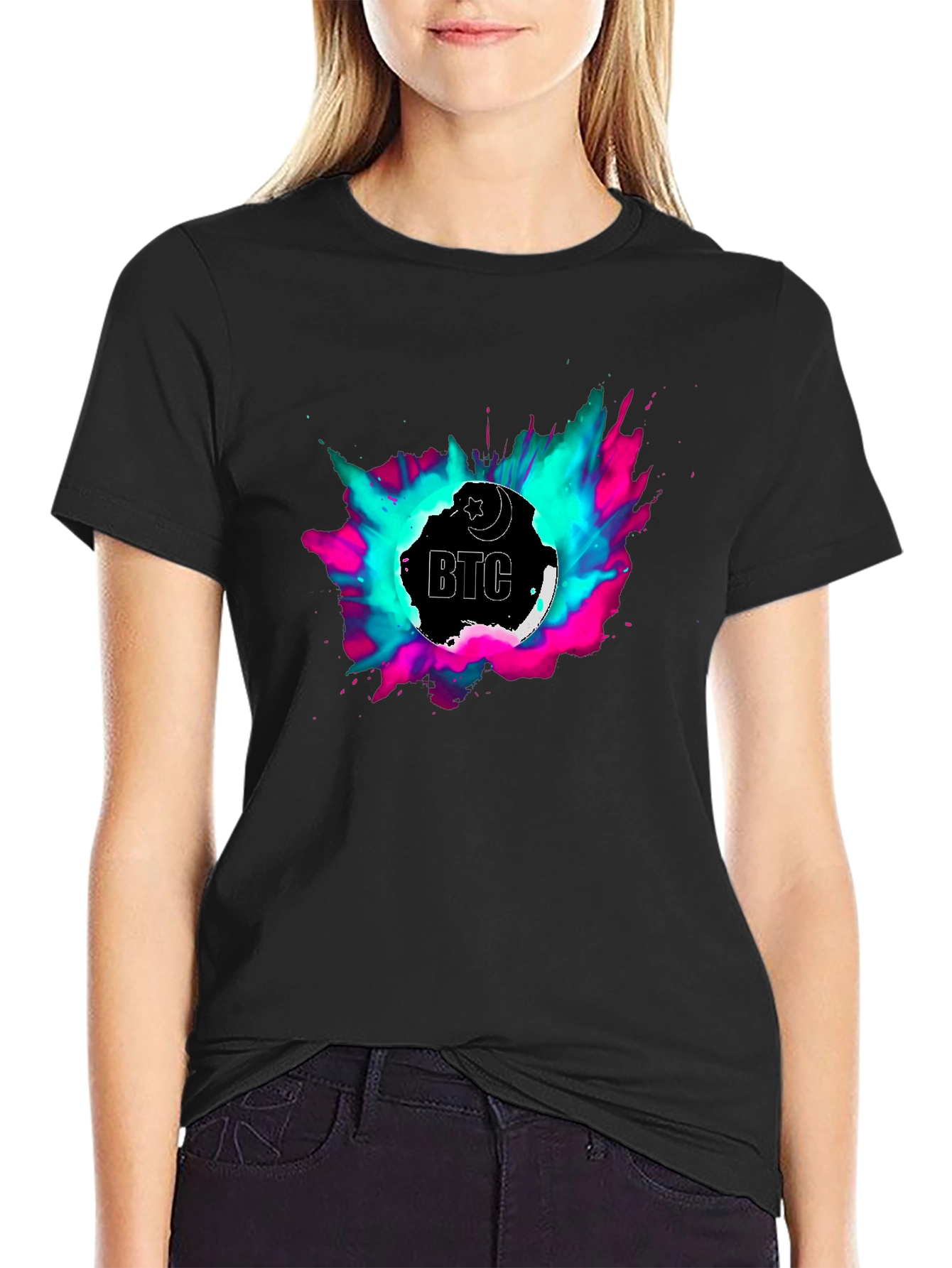 BTC T-Shirt - Crescent Moon Crypto Tee