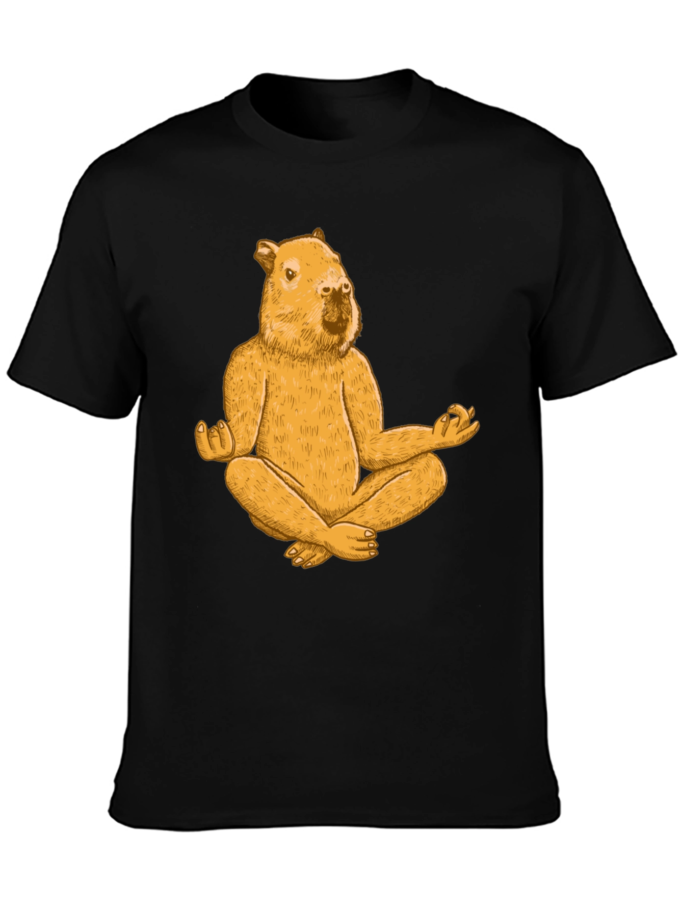 Meditating Capybara T-Shirt - Funny Zen Rodent Tee