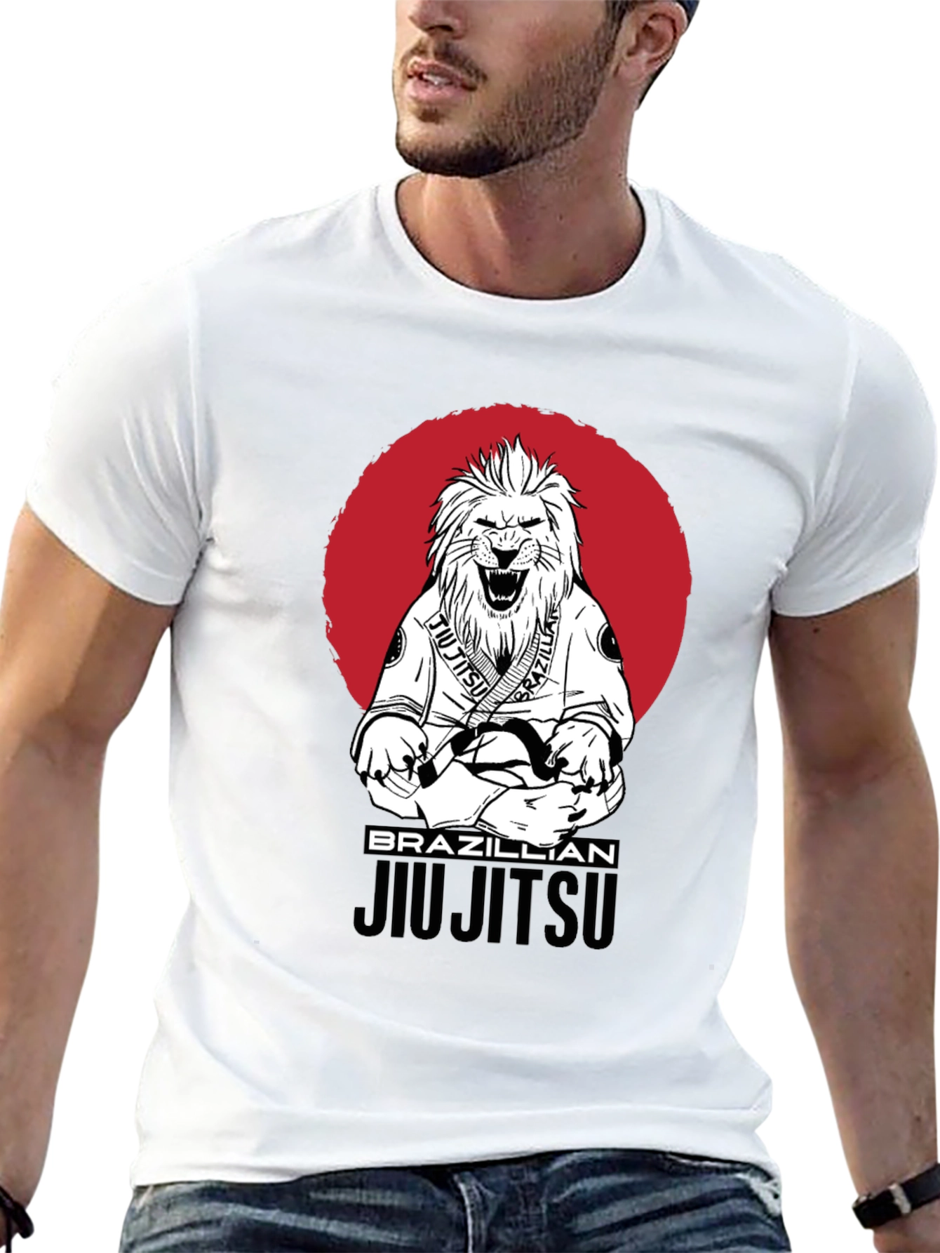 Brazilian Jiu Jitsu Lion Graphic Tee - Black