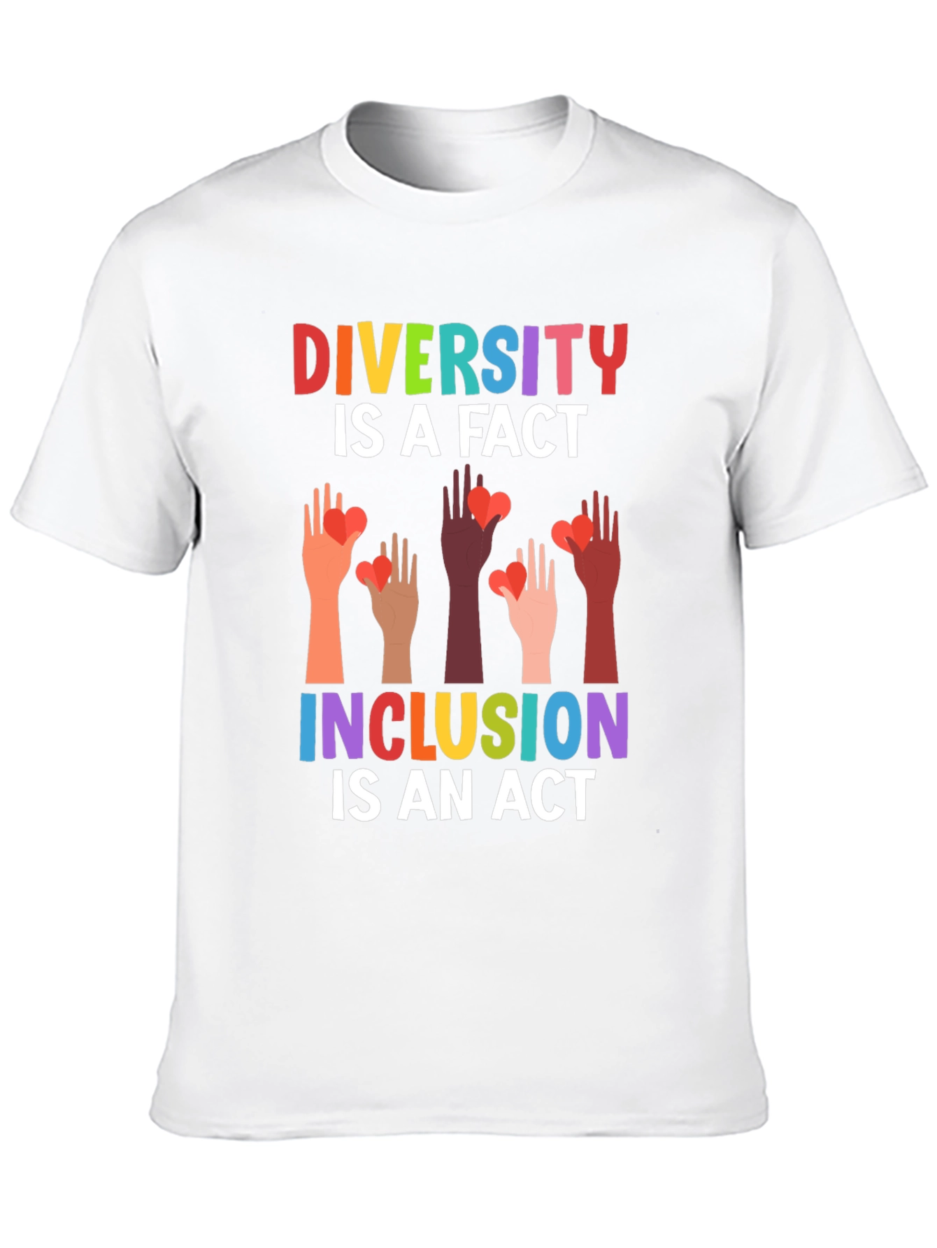 Diversity Inclusion T-Shirt Love Hearts