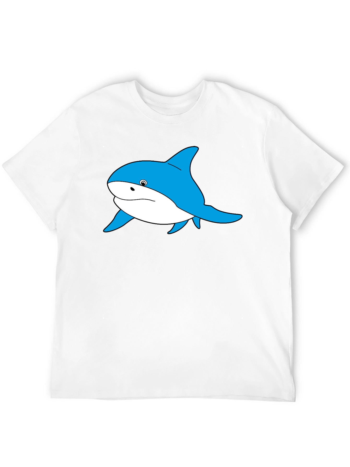 Blue Shark Graphic Black T-Shirt