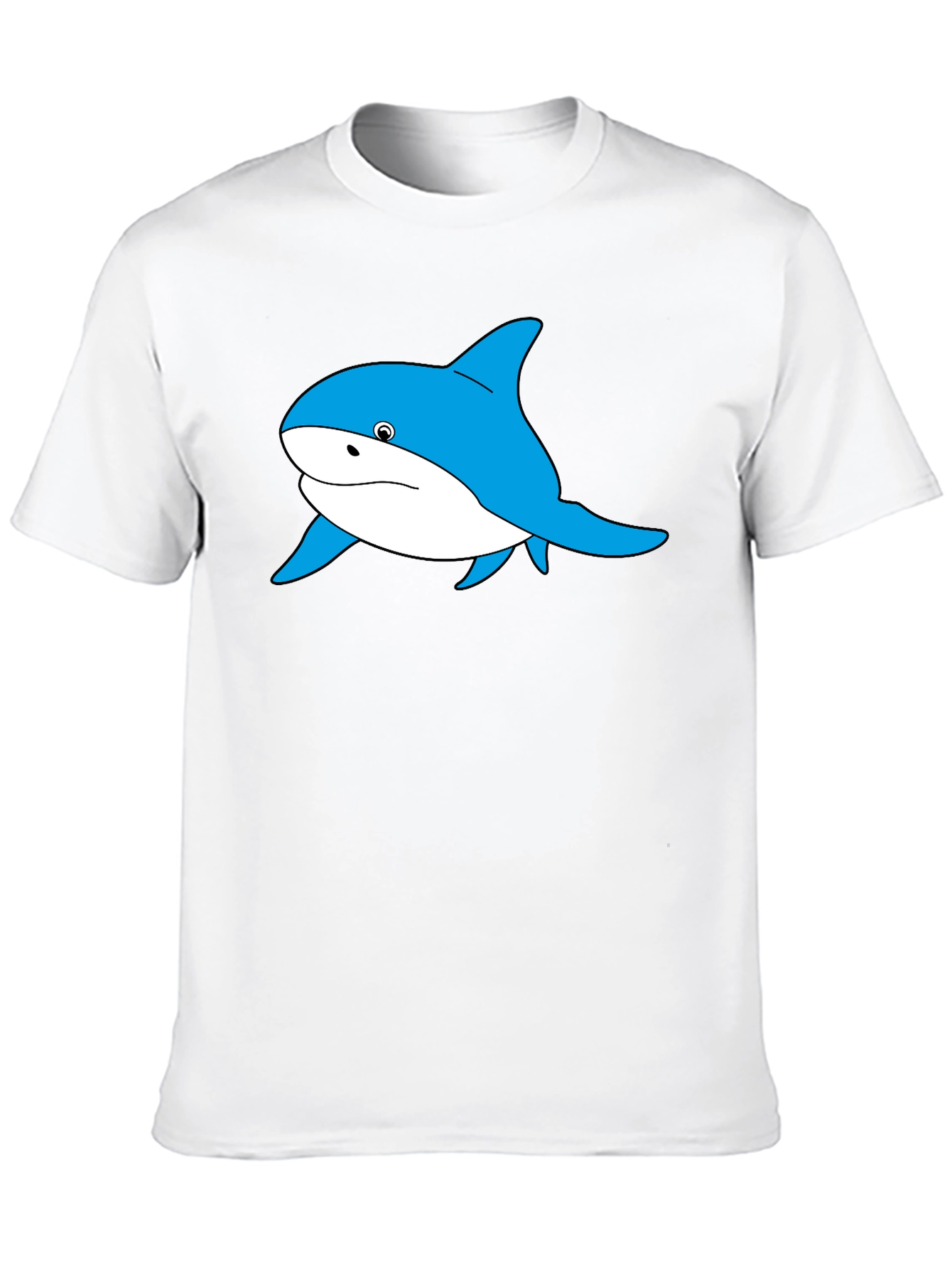 Blue Shark Graphic Black T-Shirt