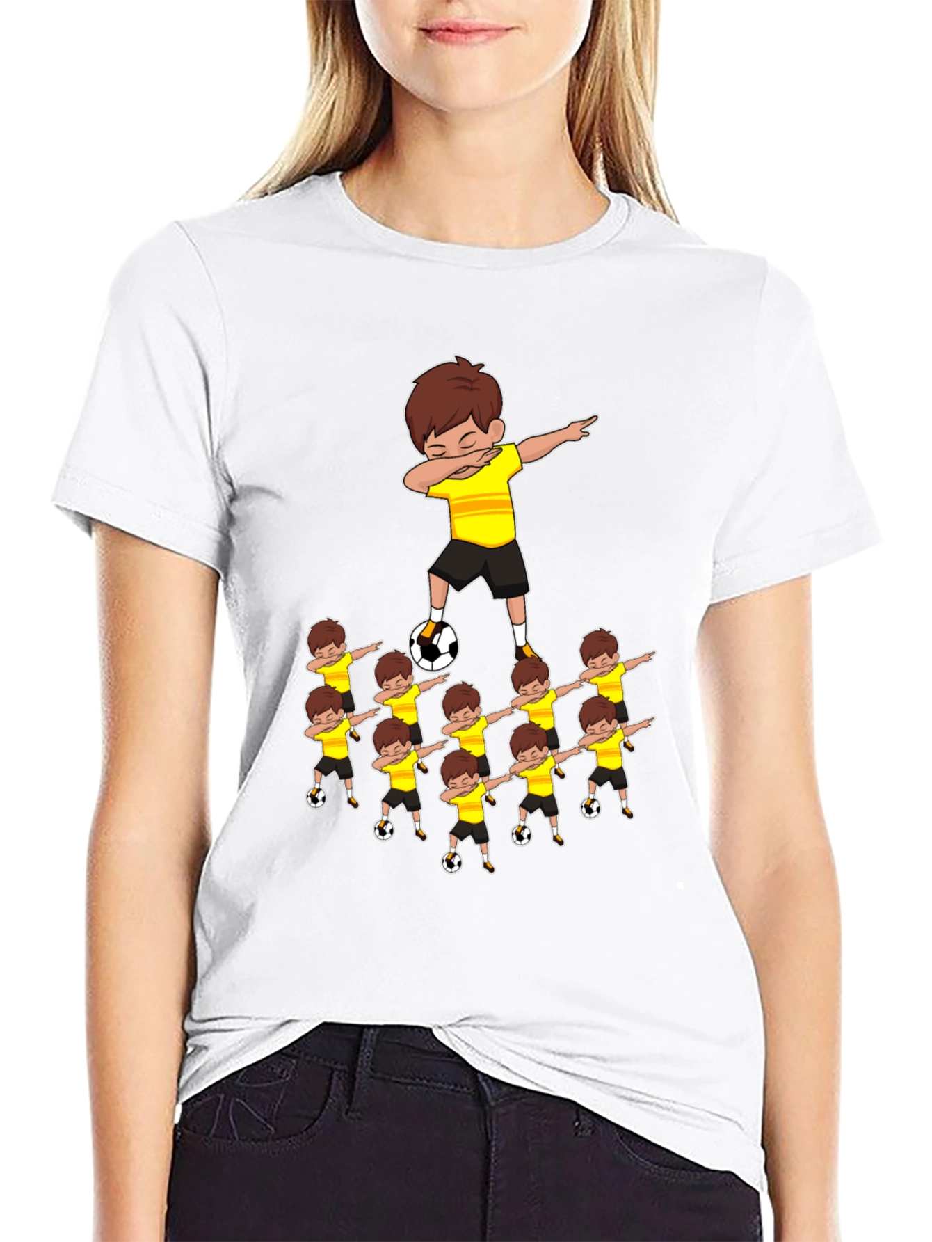 Dabbing Soccer Kids T-Shirt - Black Cotton Tee