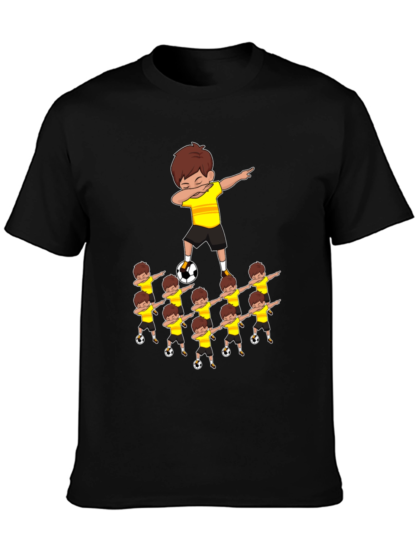 Dabbing Soccer Kids T-Shirt - Black Cotton Tee