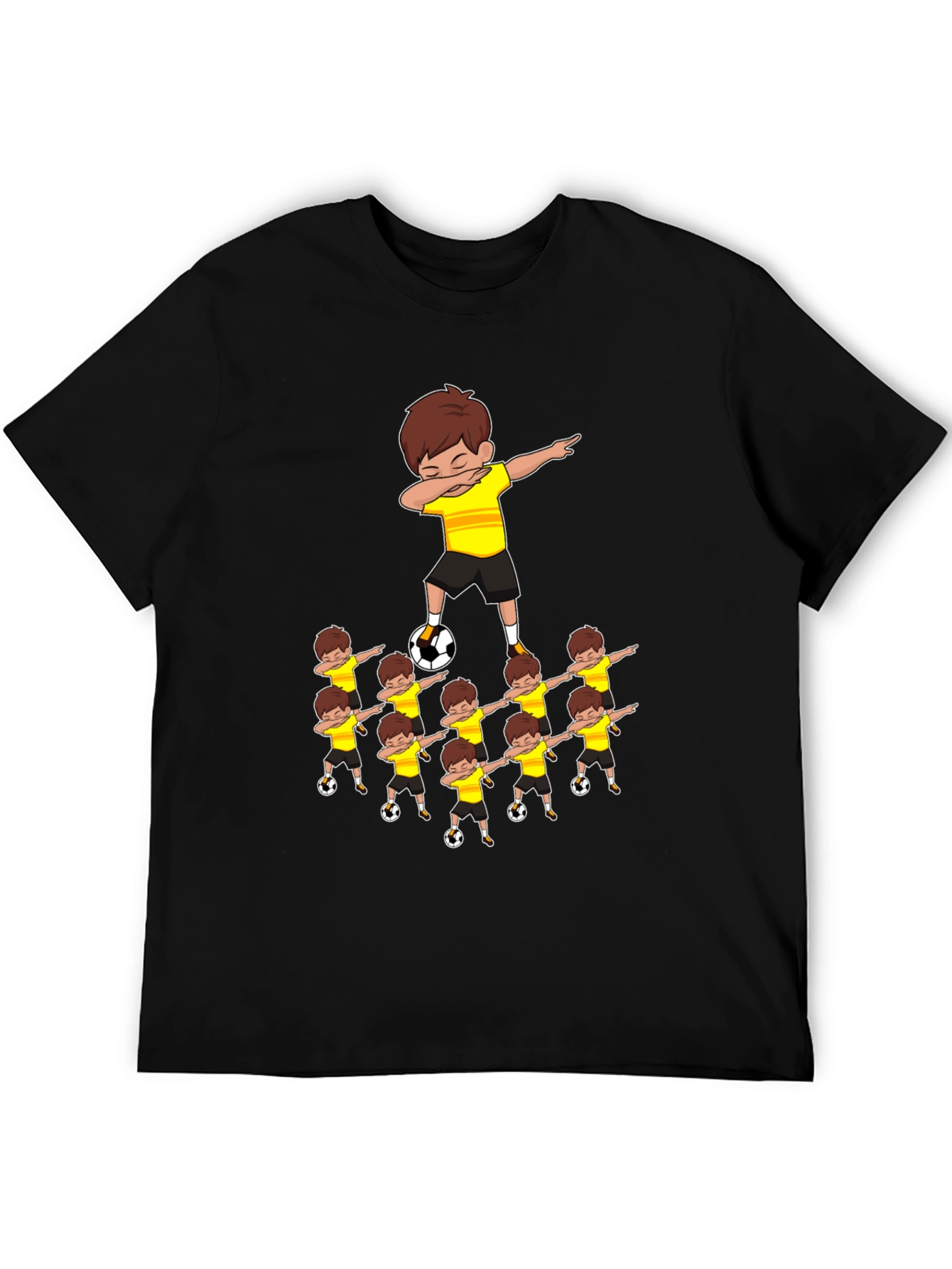 Dabbing Soccer Kids T-Shirt - Black Cotton Tee