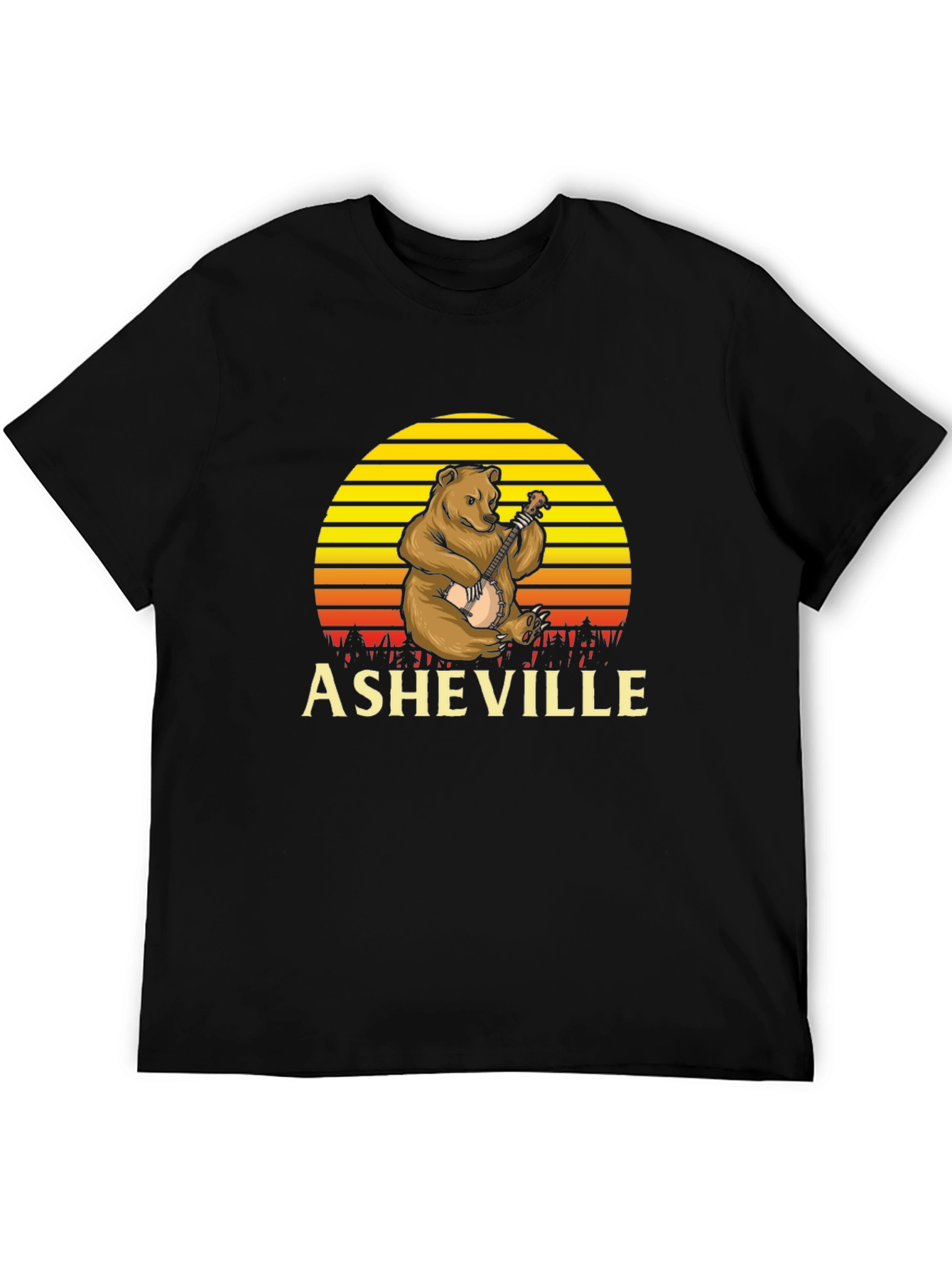 Asheville Bear Banjo Graphic Tee - Black