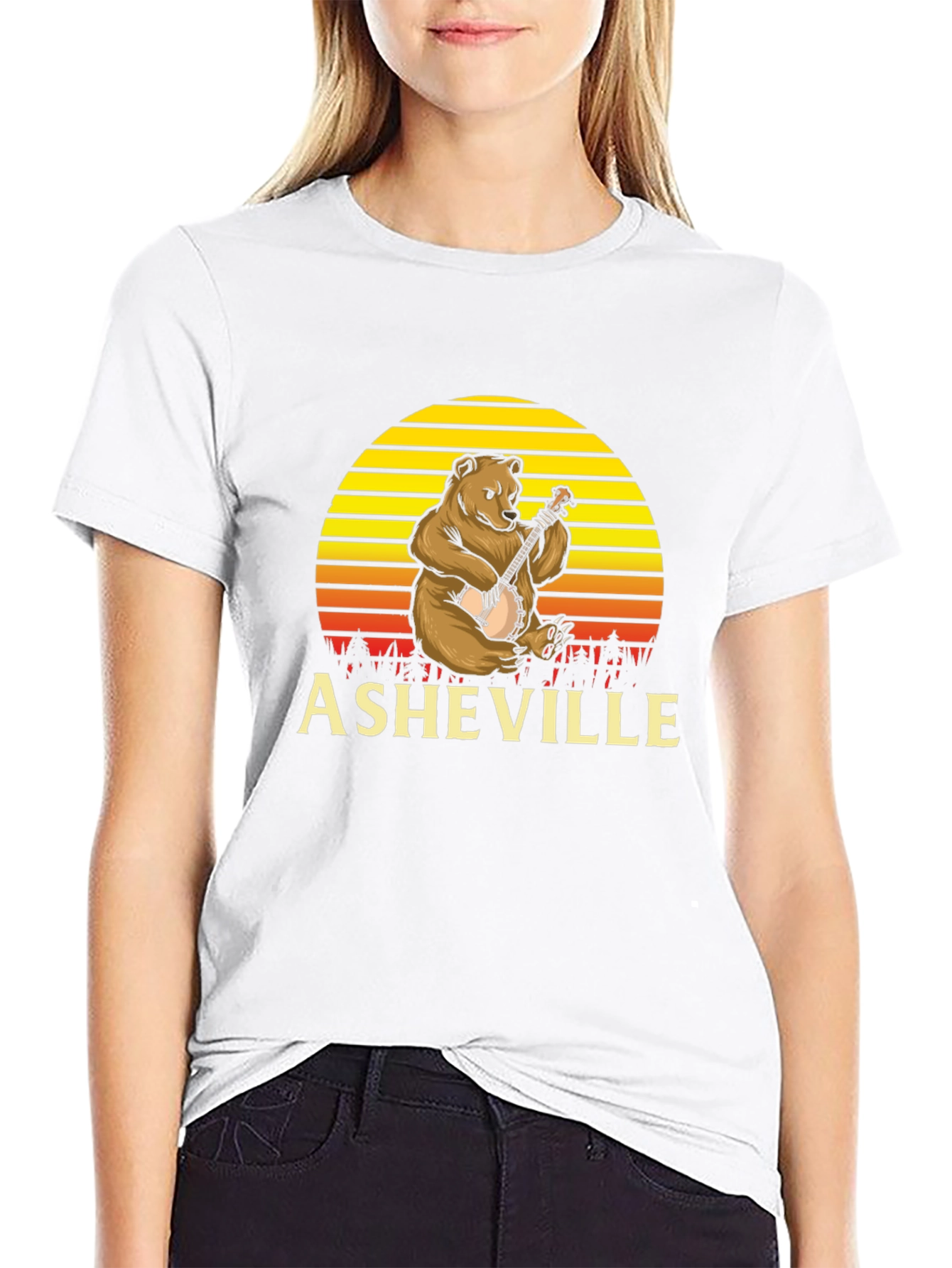 Asheville Bear Banjo Graphic Tee - Black