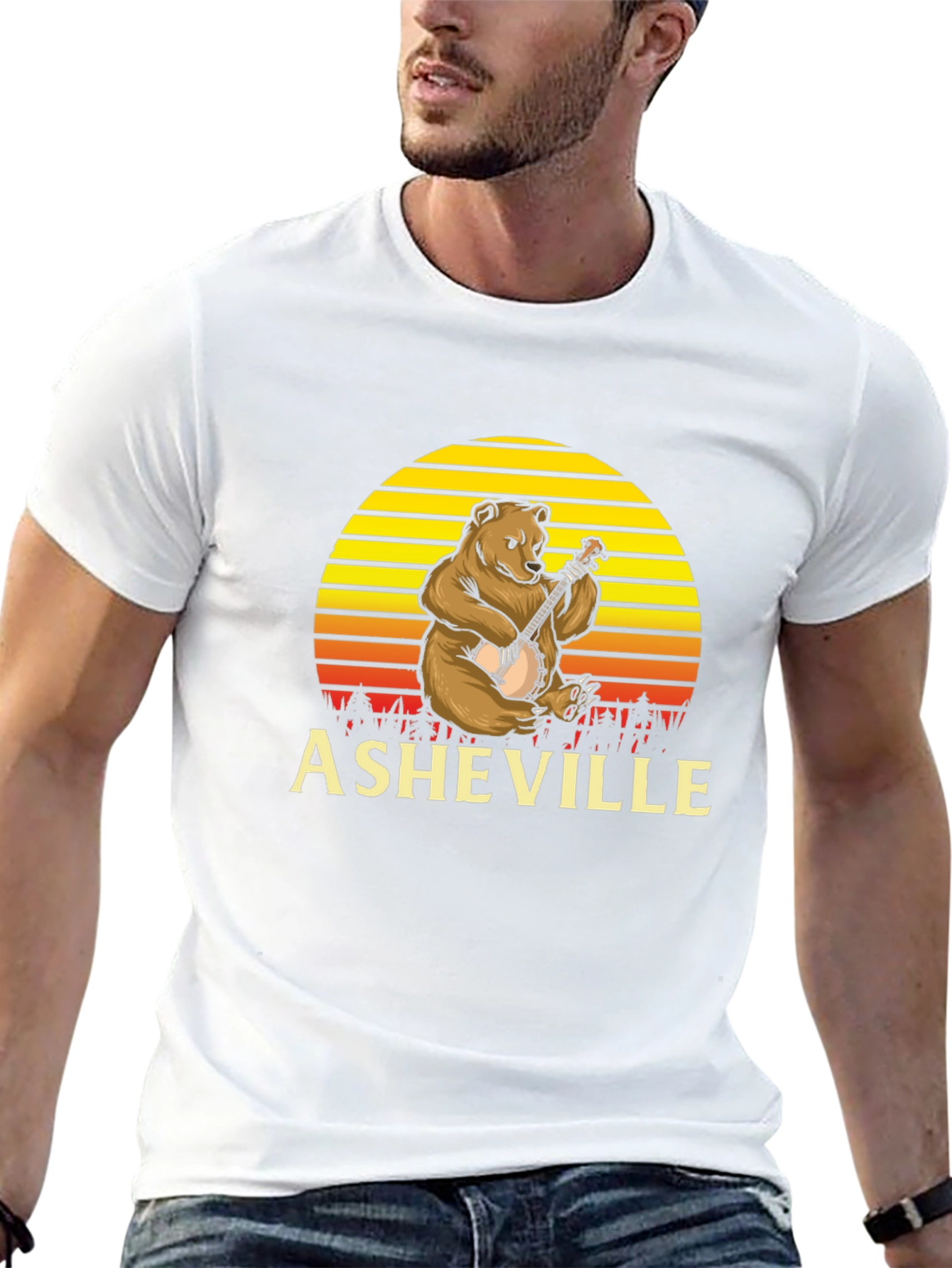 Asheville Bear Banjo Graphic Tee - Black