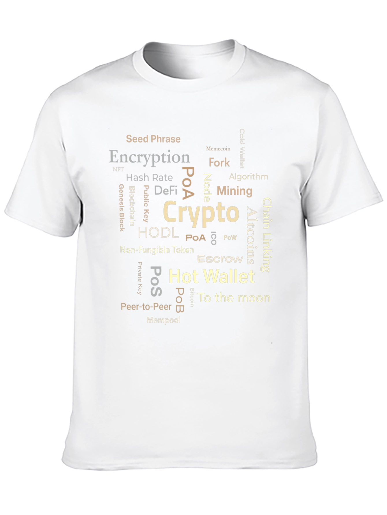 Crypto Word Cloud T-Shirt - Blockchain Bitcoin NFT