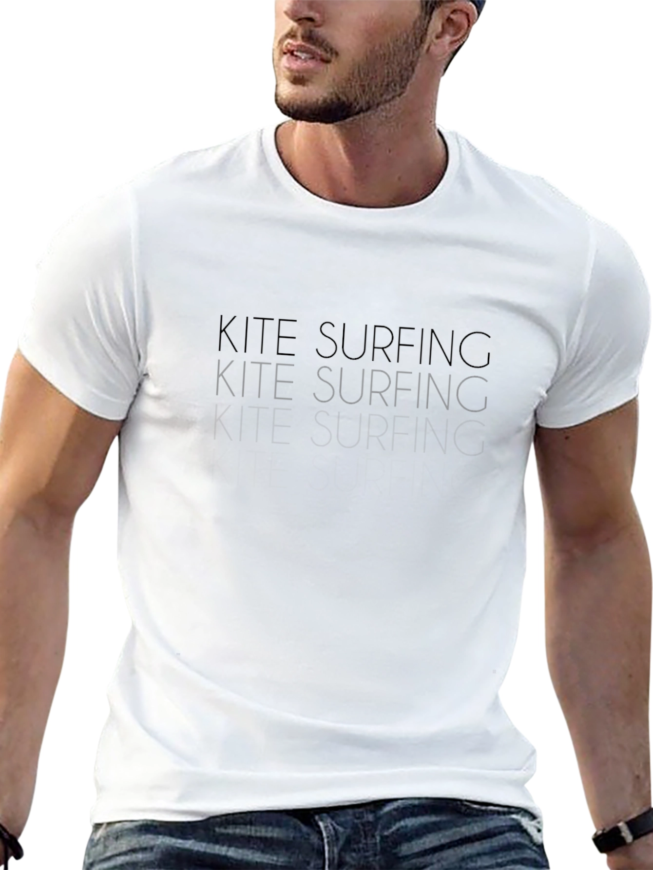 Kite Surfing Graphic Tee - Cool Black T-Shirt
