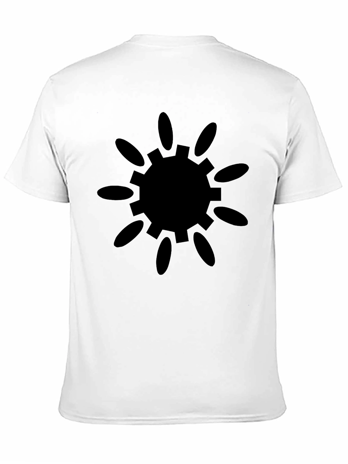 Black Tee with Sunburst Gear Graphic