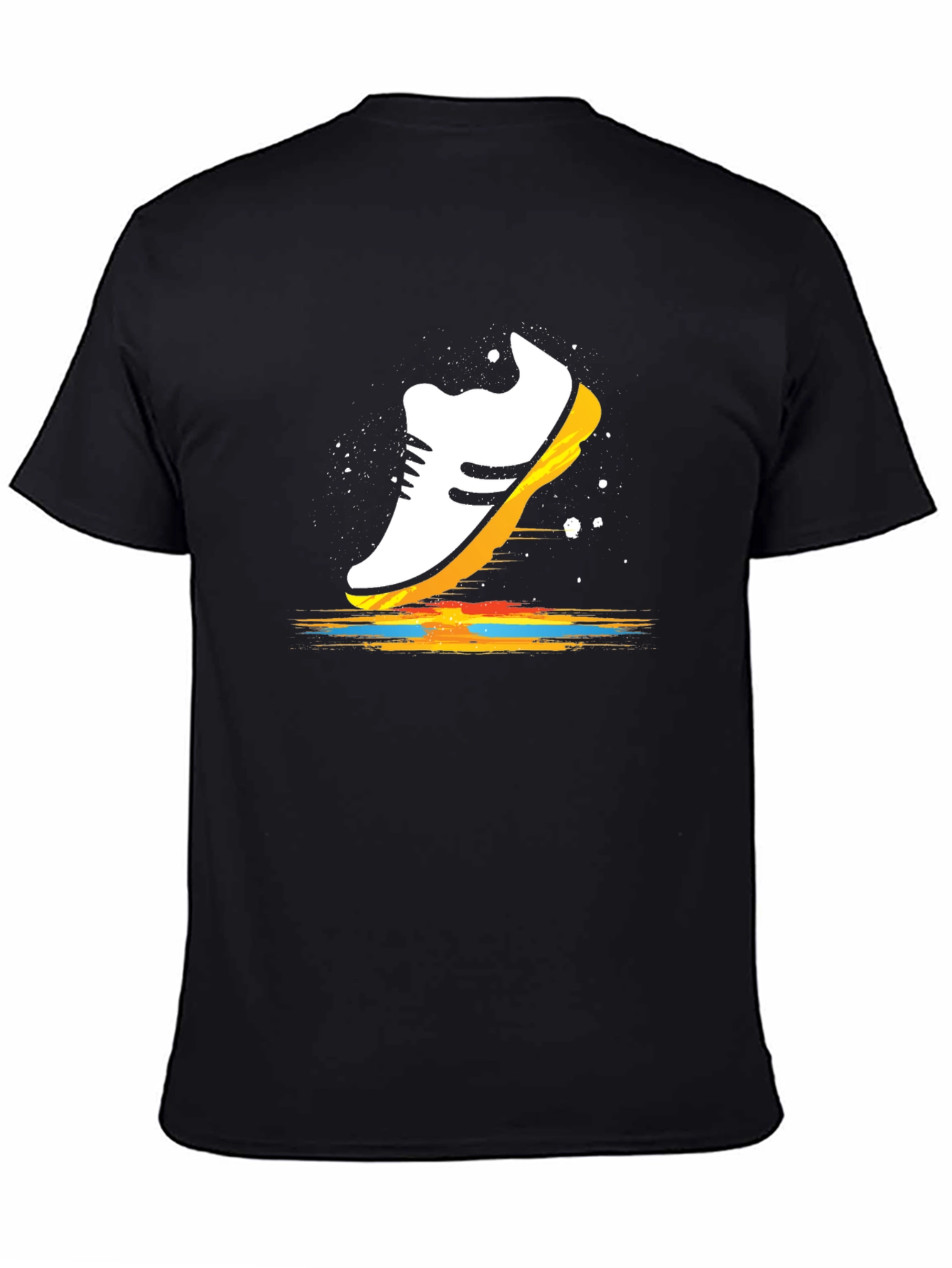 Running Shoe Graphic Tee - Black Cotton