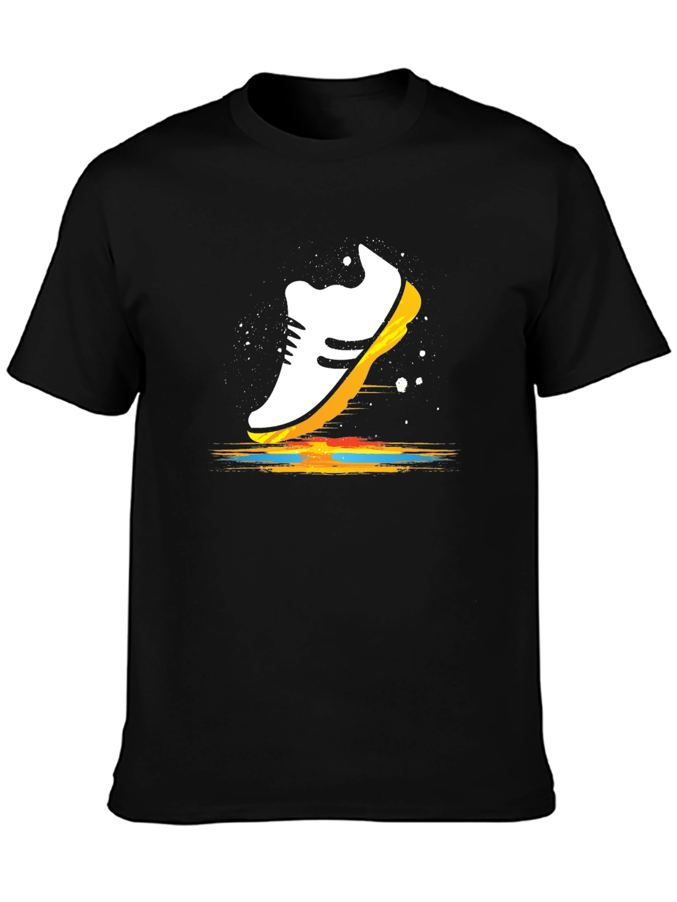 Running Shoe Graphic Tee - Black Cotton