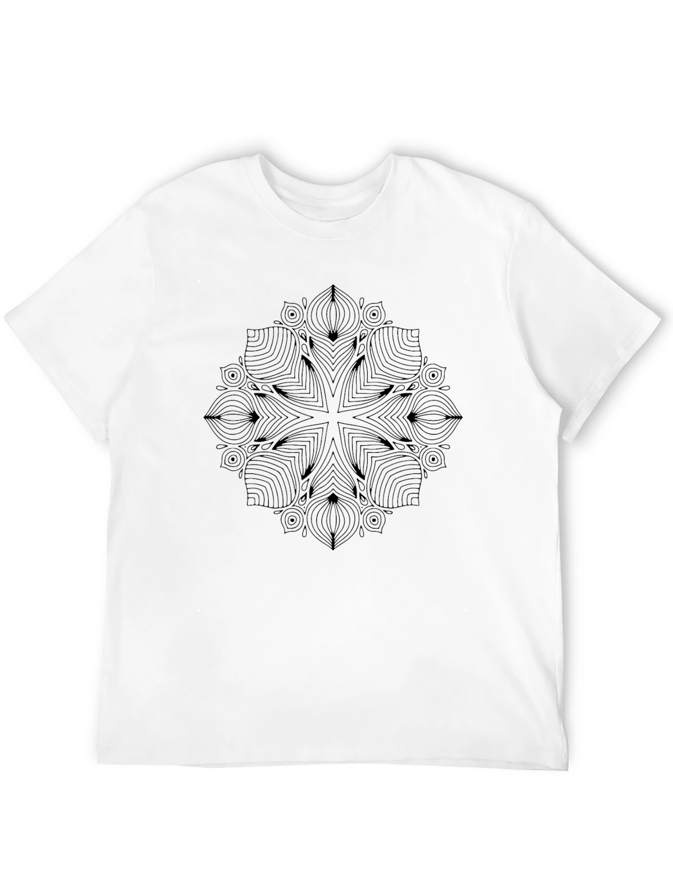 Abstract Mandala Graphic Black T-Shirt