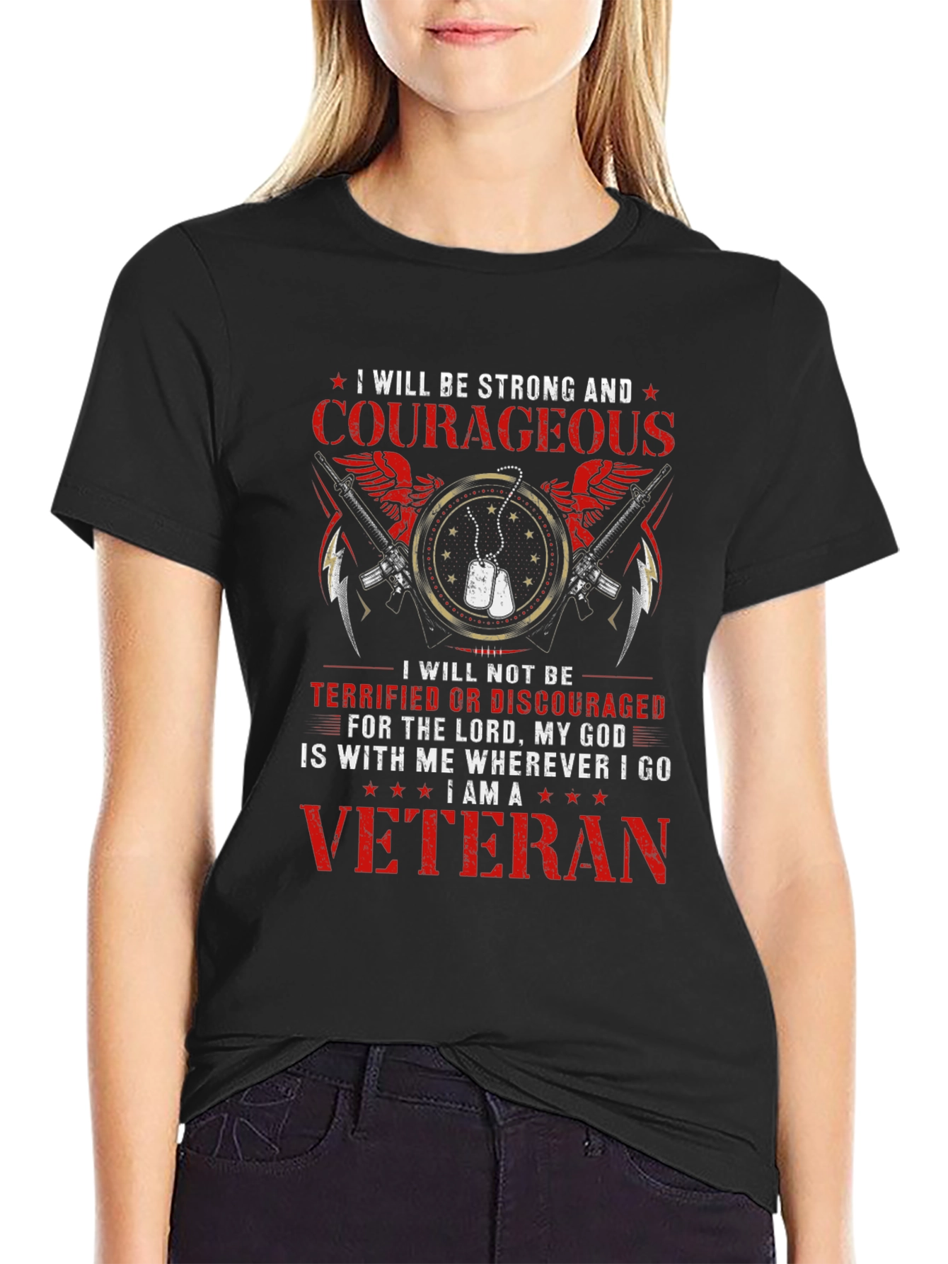 Strong & Courageous Veteran T-Shirt
