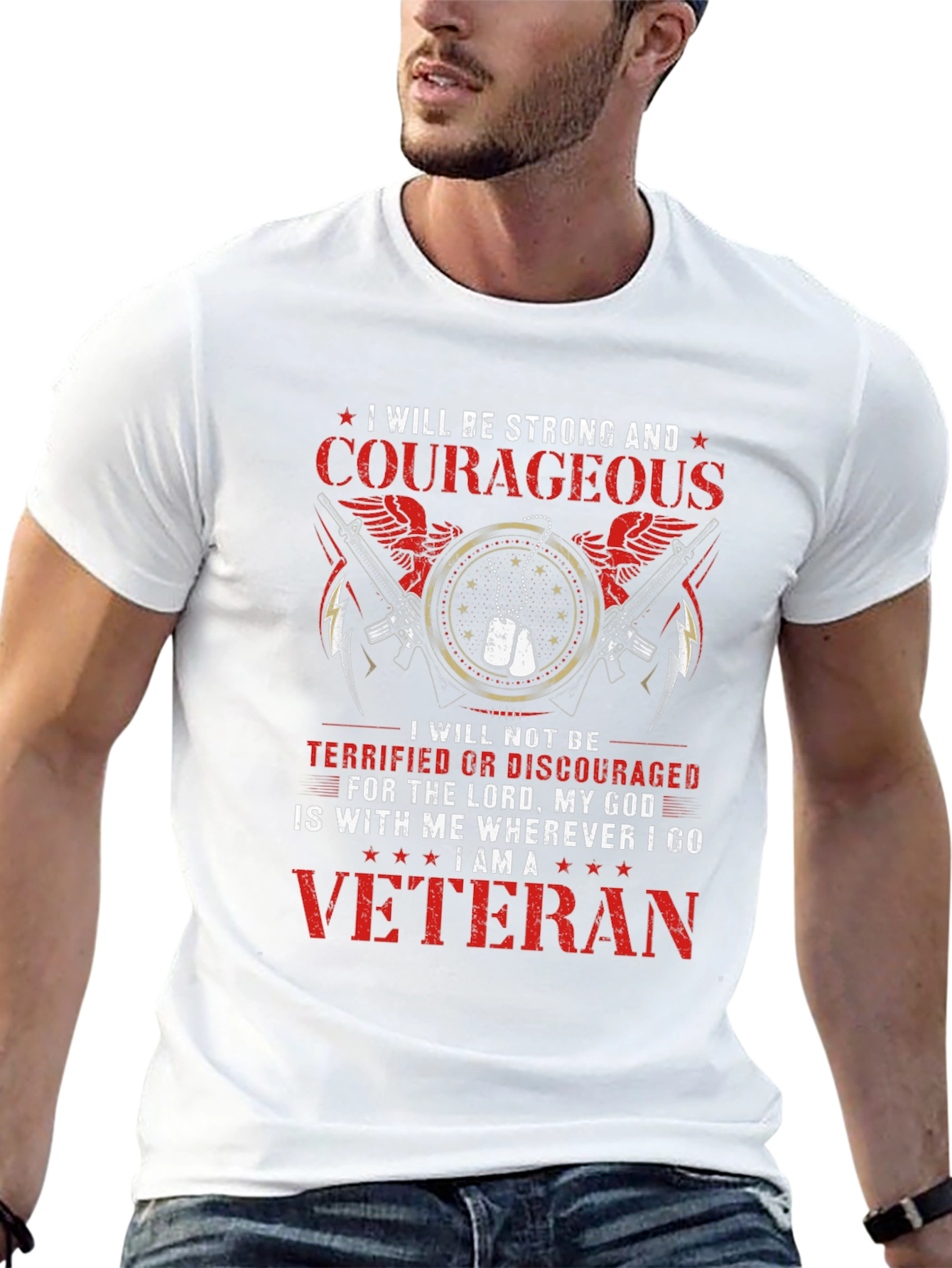 Strong & Courageous Veteran T-Shirt