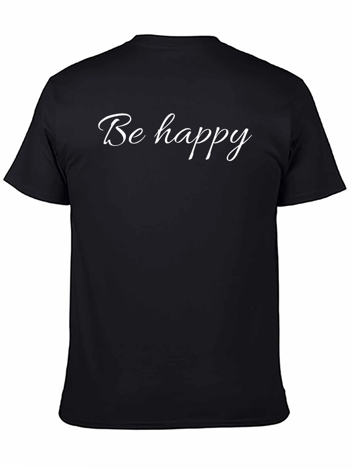 Be Happy Graphic Tee - Trendy Black T-Shirt