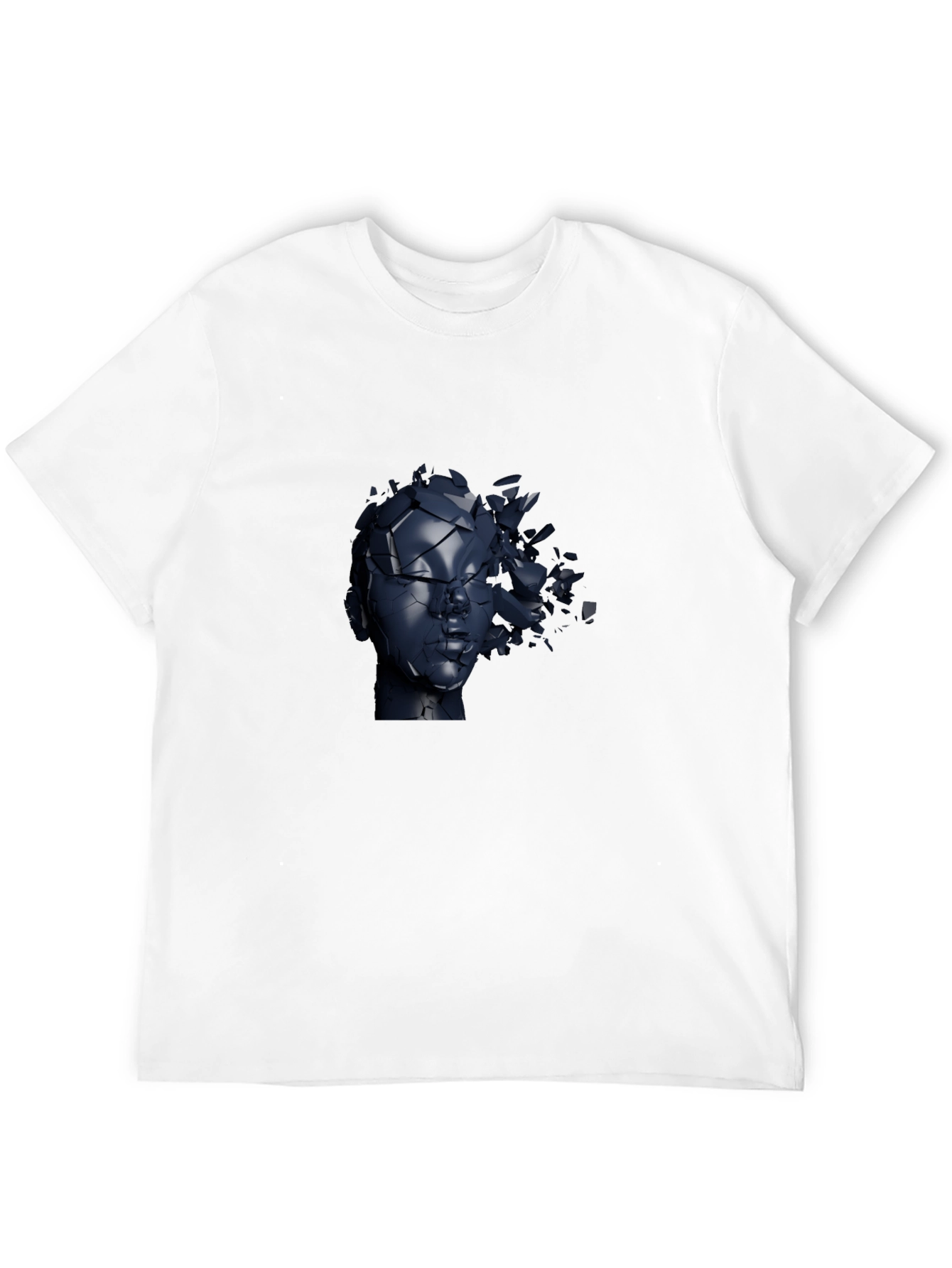Abstract Shattered Head Graphic Tee - Black