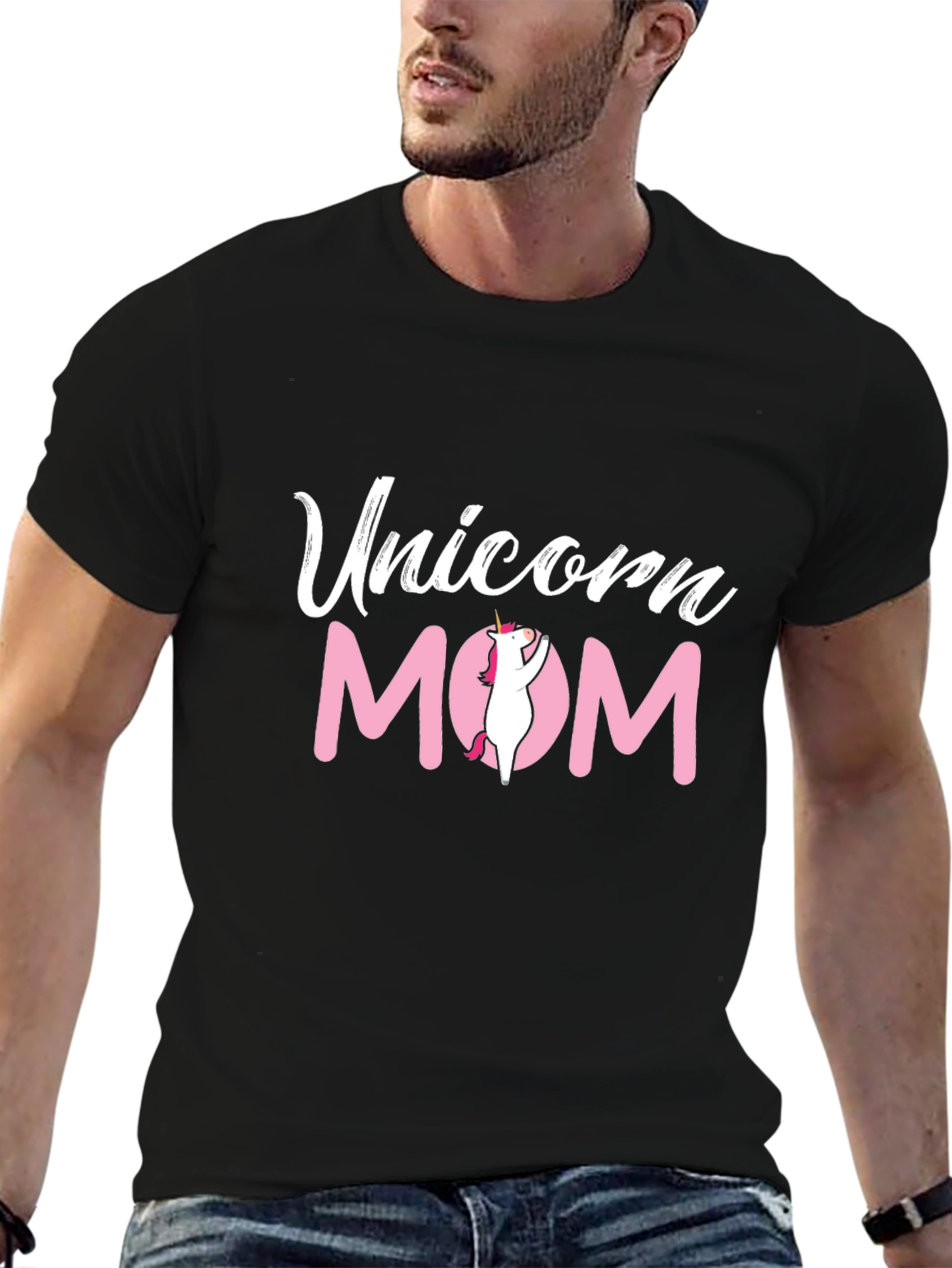 Unicorn Mom Graphic Tee - Black