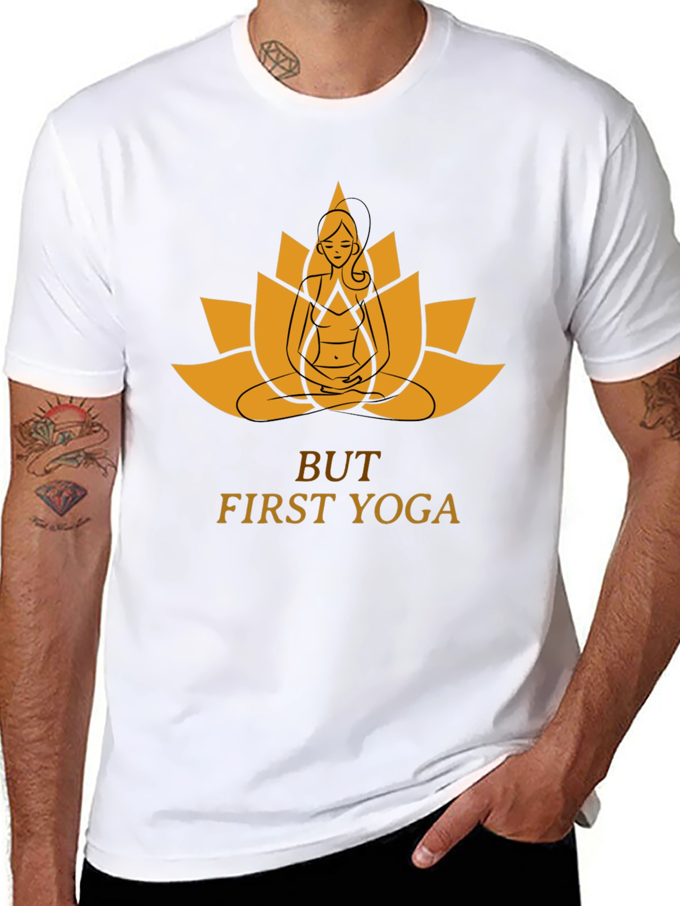 Yoga Lotus Graphic Tee - But First Yoga!