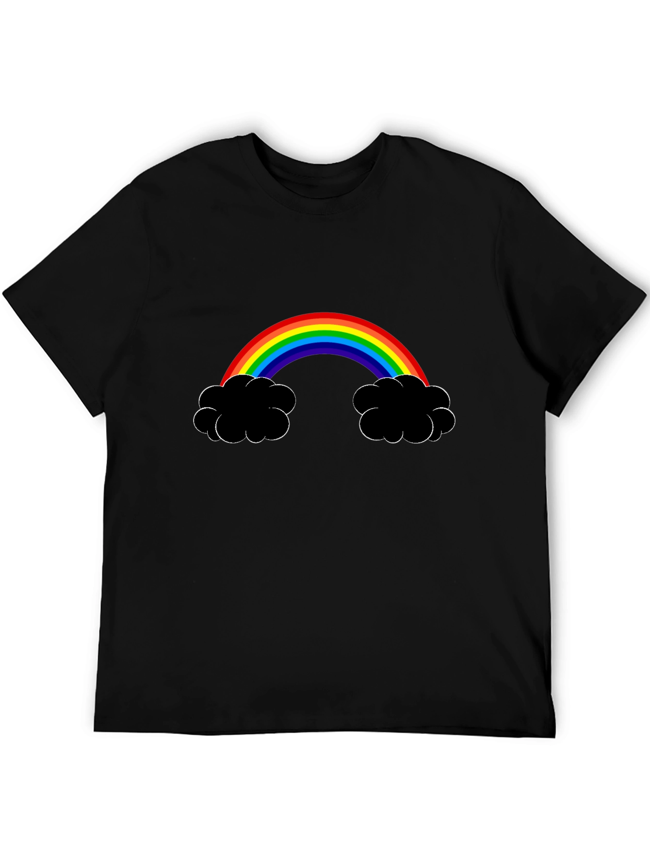 Rainbow Cloud Graphic Tee - Black