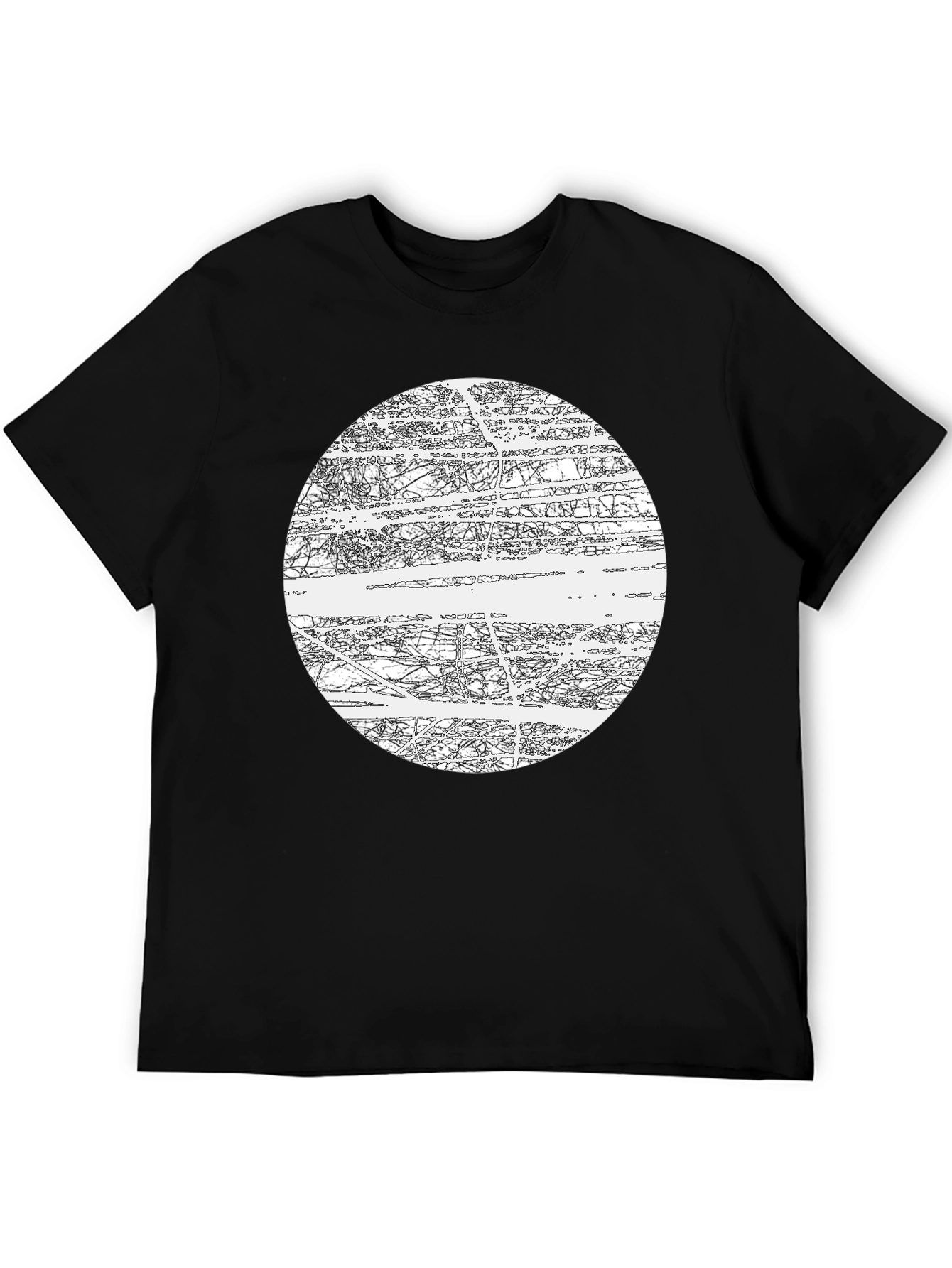 Abstract Graphic Black T-Shirt