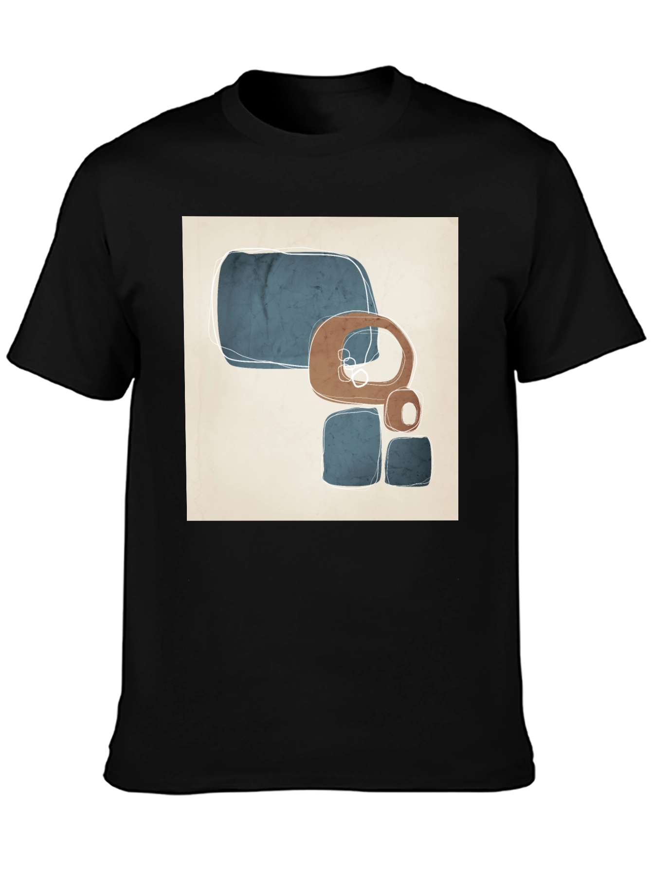 Abstract Geometric Art Black T-Shirt