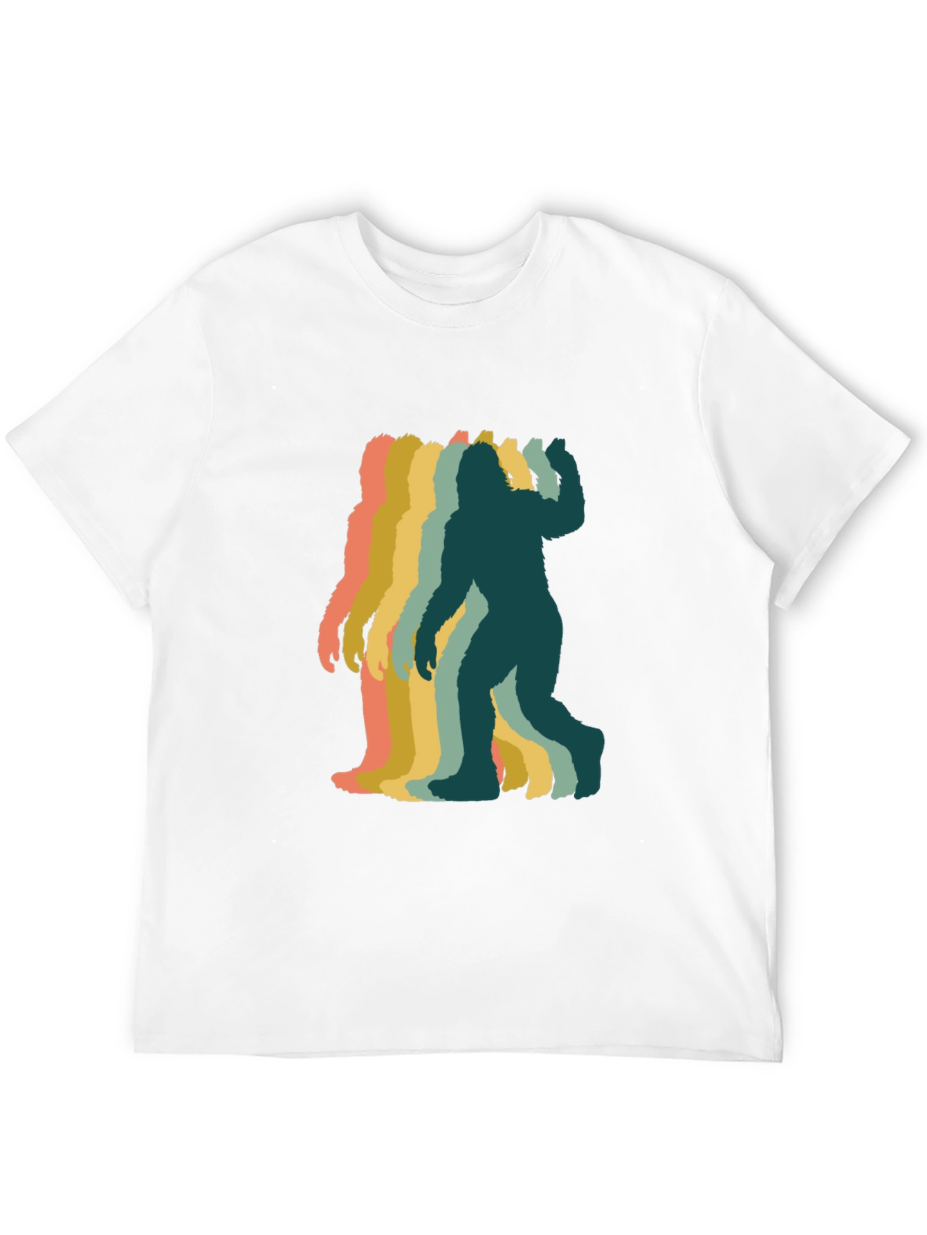 Retro Bigfoot Silhouette Graphic T-Shirt - Black